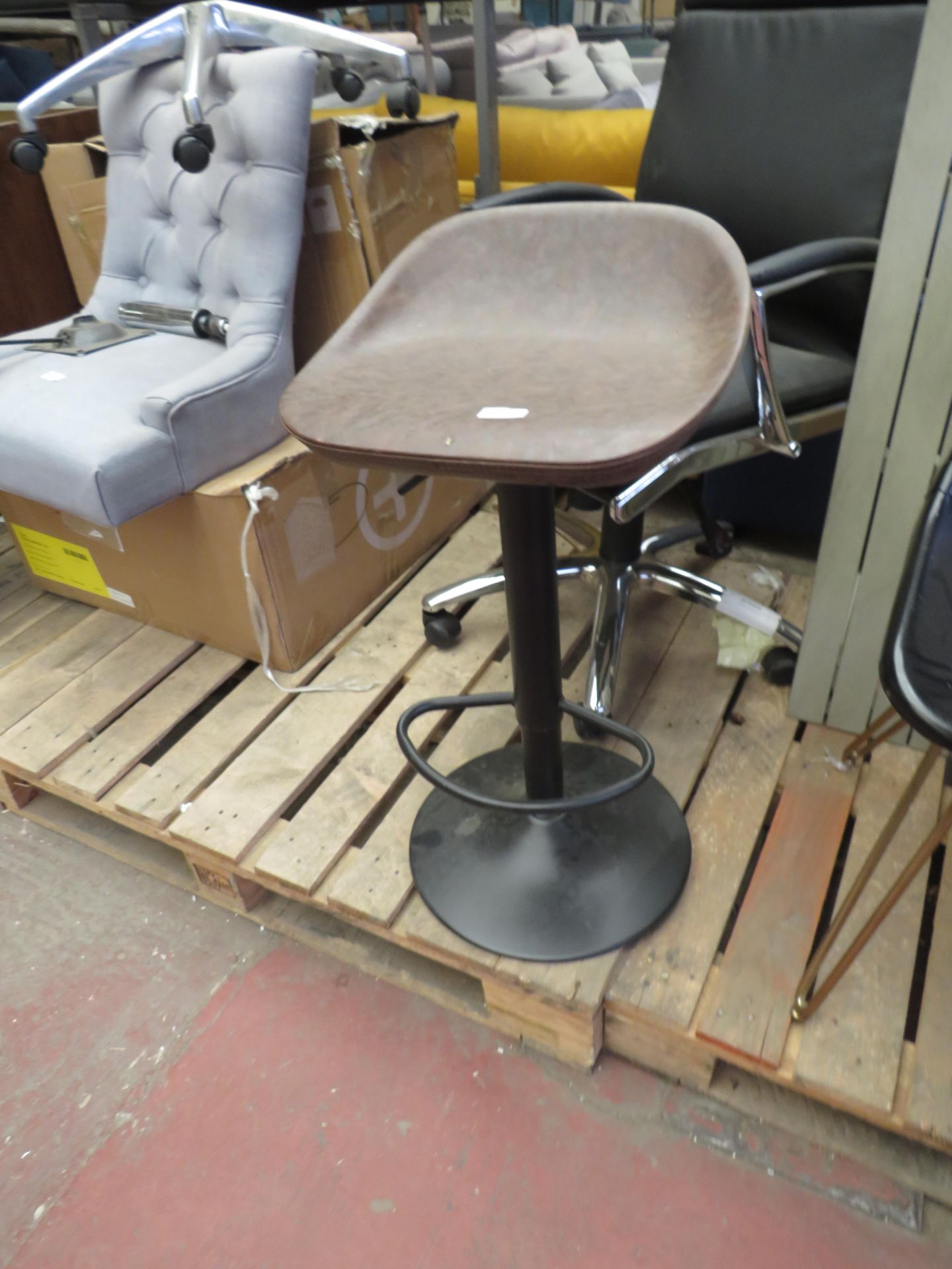 | 1X | MADE.COM BAR STOOL | HAS A TEAR IN THE MATERIAL ON TOP | RRP - |