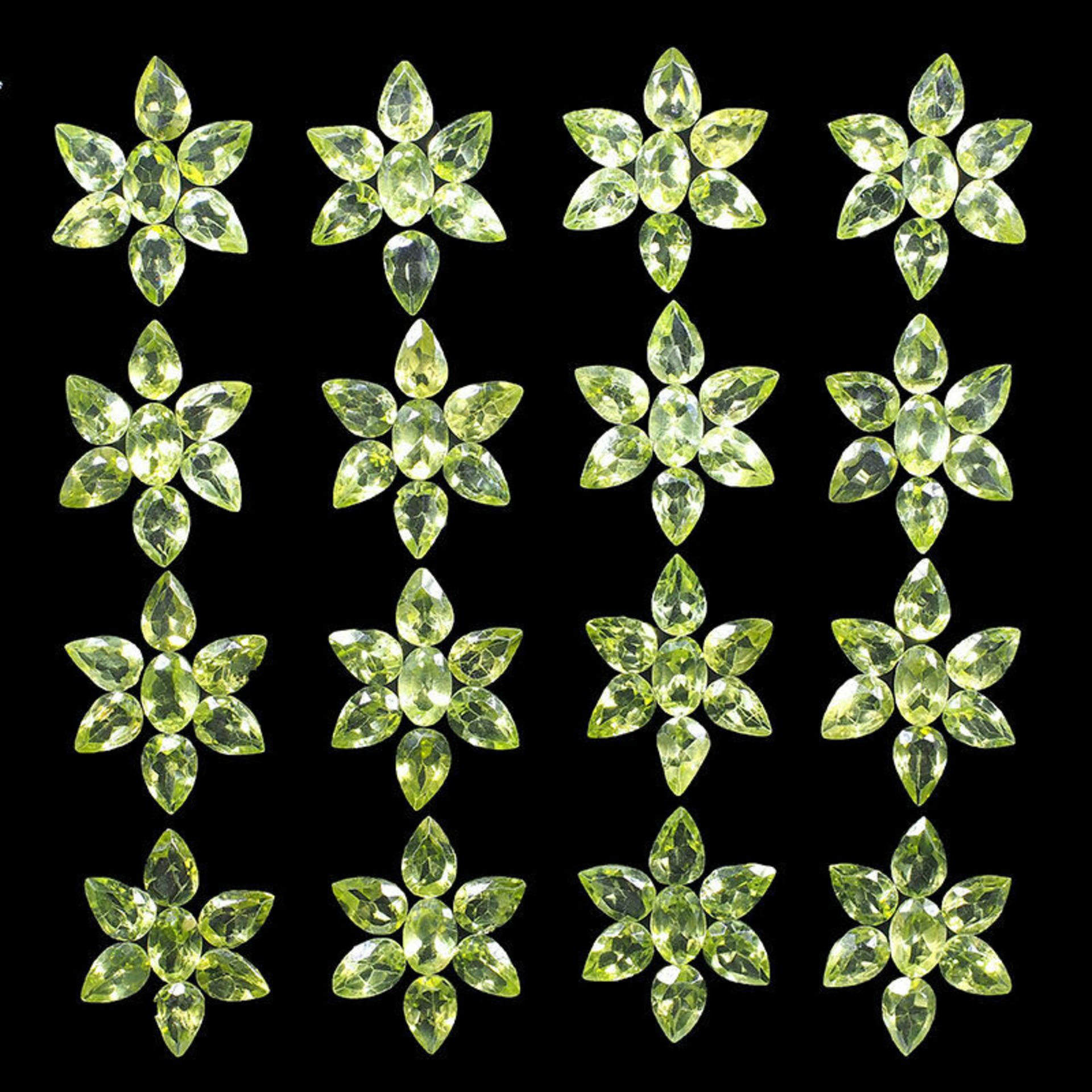 IGL&I Certified - Natural Peridot - 50.00 Carats - 112 Pieces - Pear/Mixed cut - Average retail