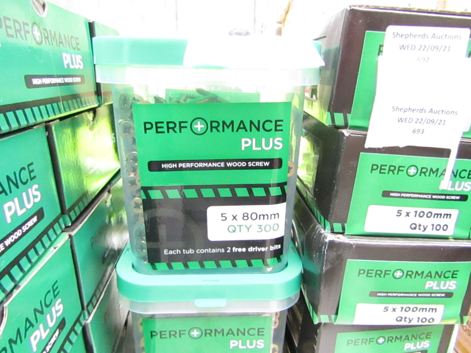 Performance Plus High Performance Wood Screw - 5x80mm - 300 Per Pack - Unused & Boxed.