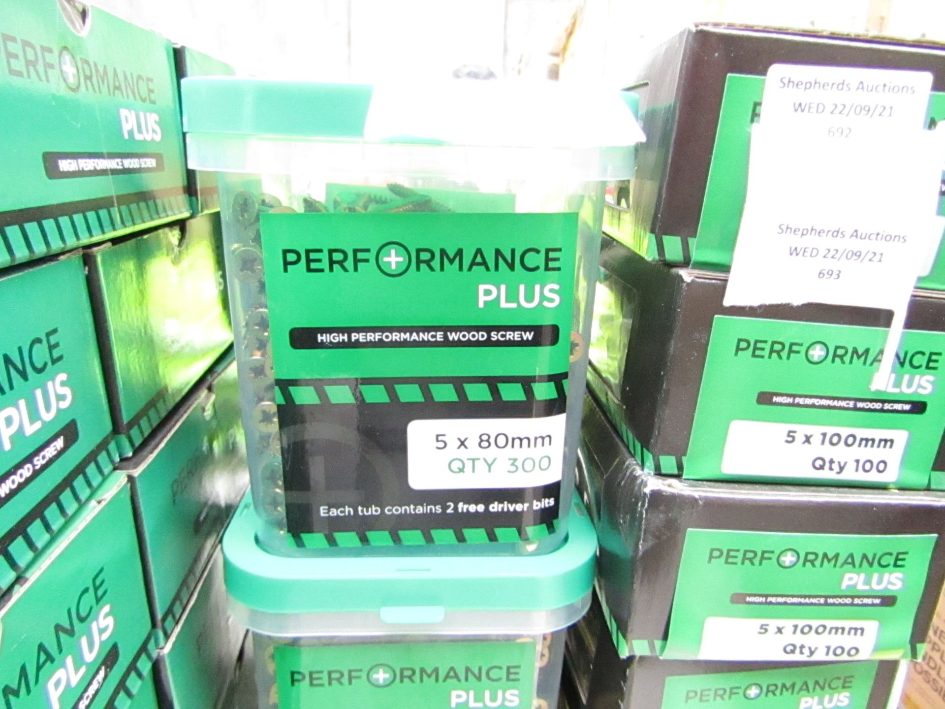 Performance Plus High Performance Wood Screw - 5x80mm - 300 Per Pack - Unused & Boxed.