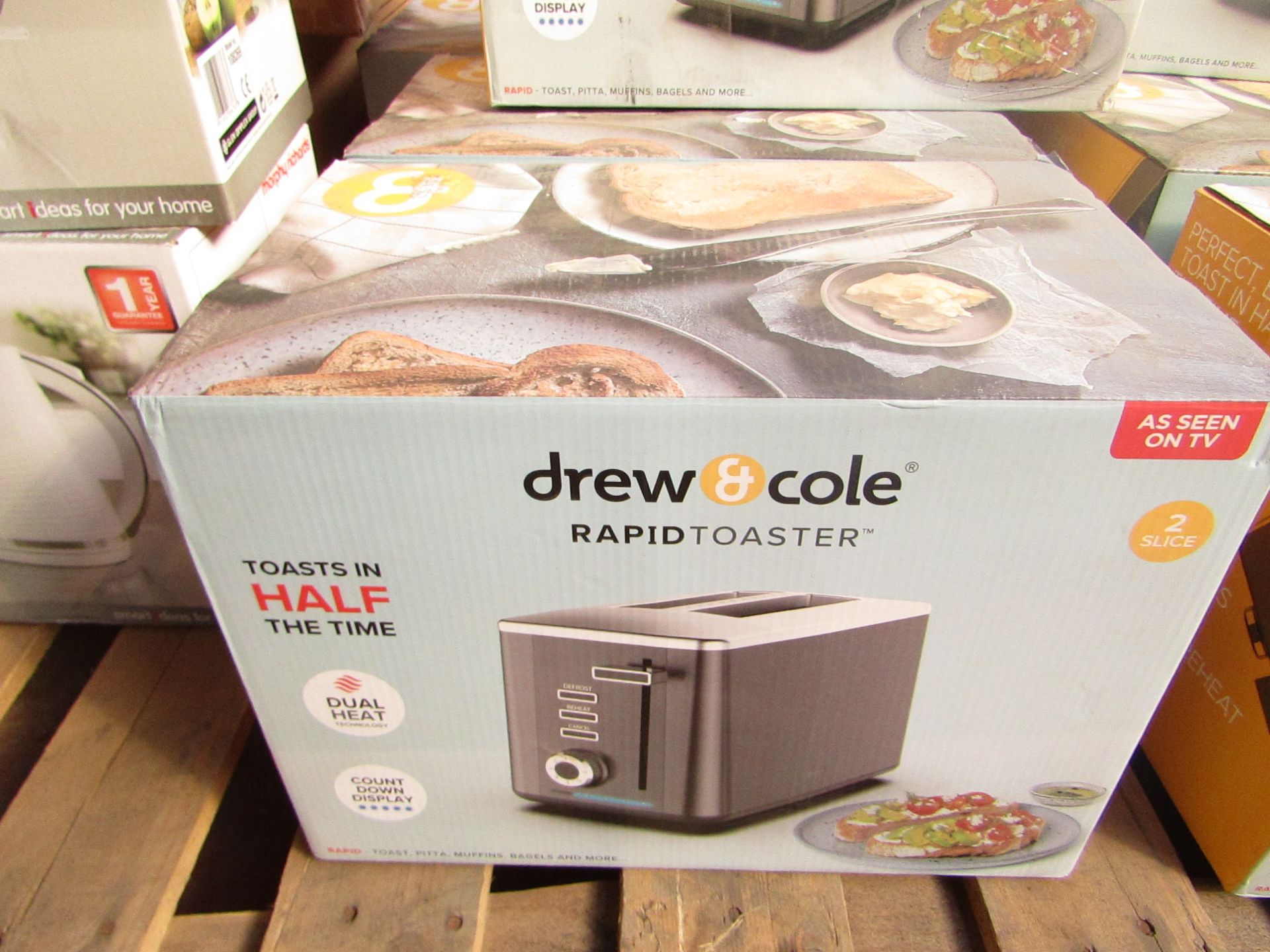 | 1x | DREW AND COLE RAPID 2 SLICE TOASTER | REFURBISHED AND BOXED | NO ONLINE RESALE | SKU - |