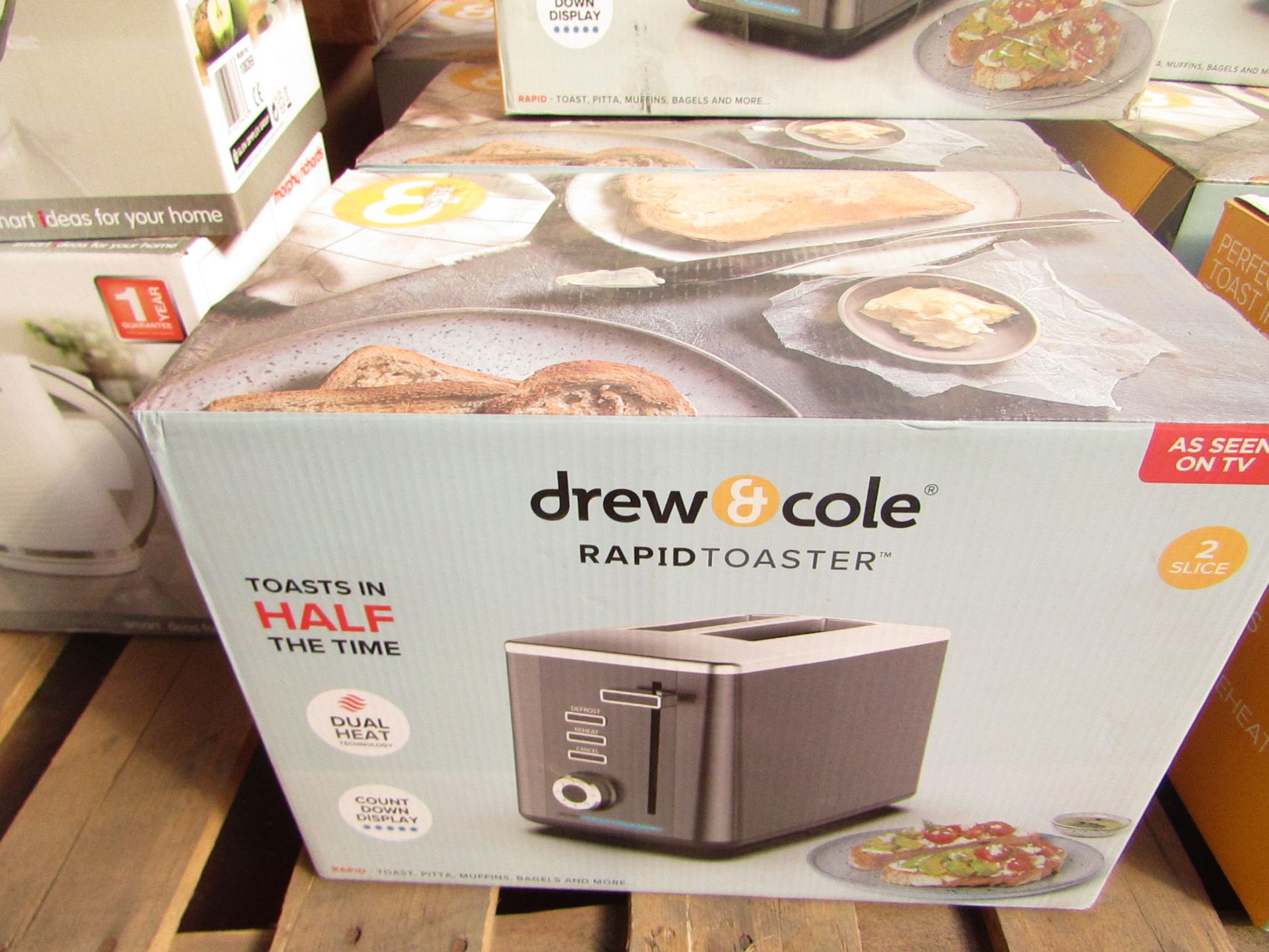 | 1x | DREW AND COLE RAPID 2 SLICE TOASTER | REFURBISHED AND BOXED | NO ONLINE RESALE | SKU - |