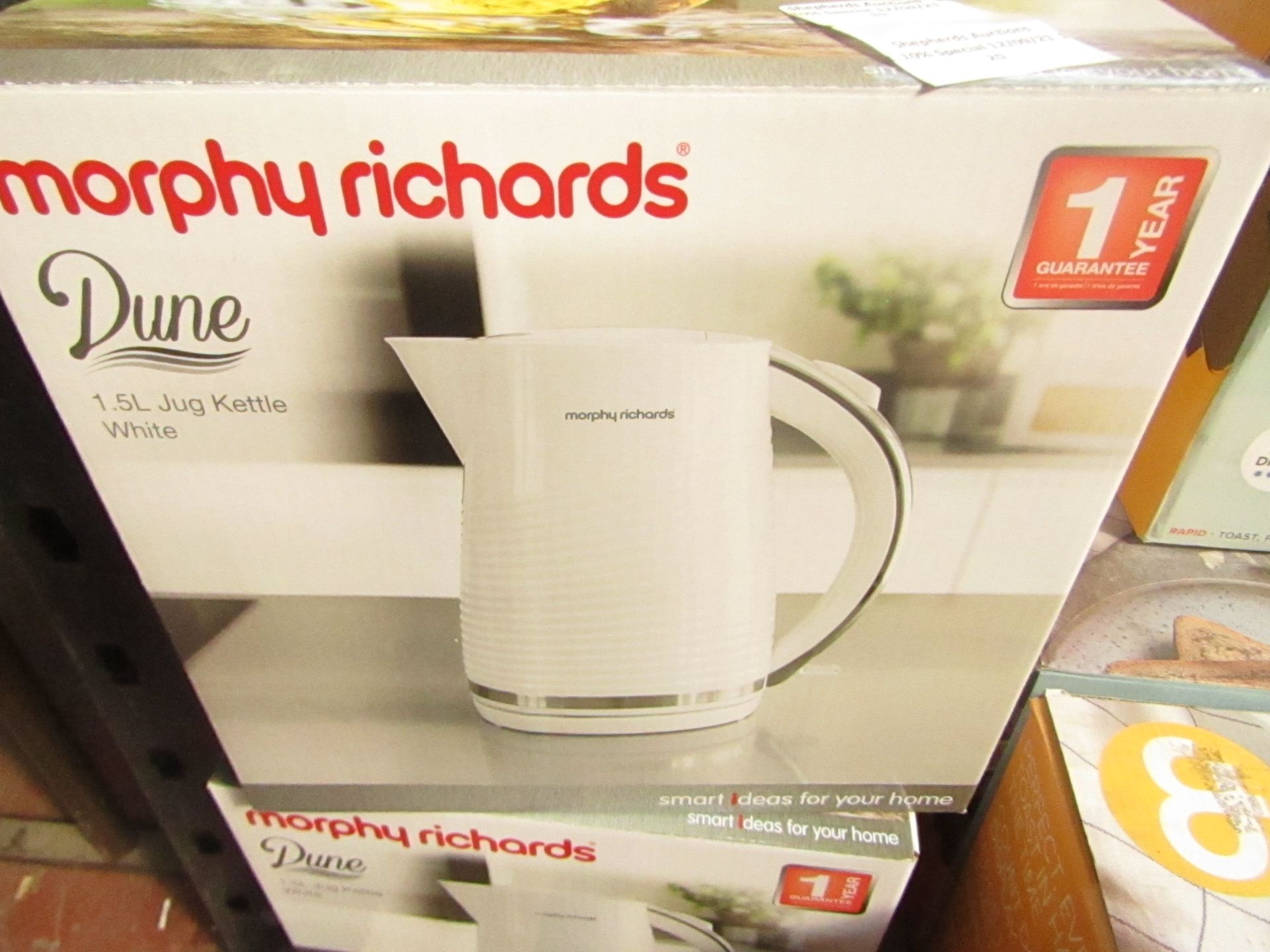 Morphy Richards Dune 1.7L white kettle, brand new and boxed. RRP £32.99