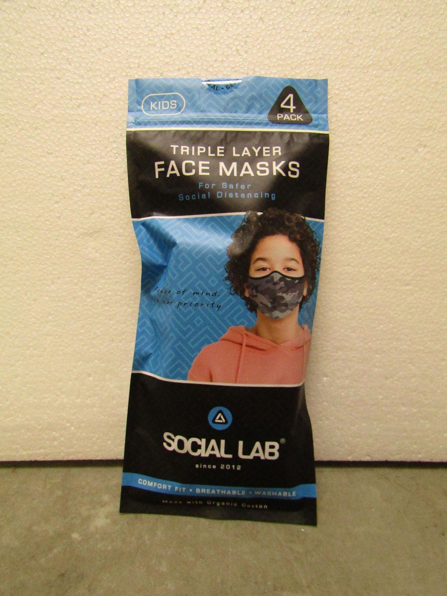 5x Childrens (Boys) Triple Layer Face Mask - New & Sealed -