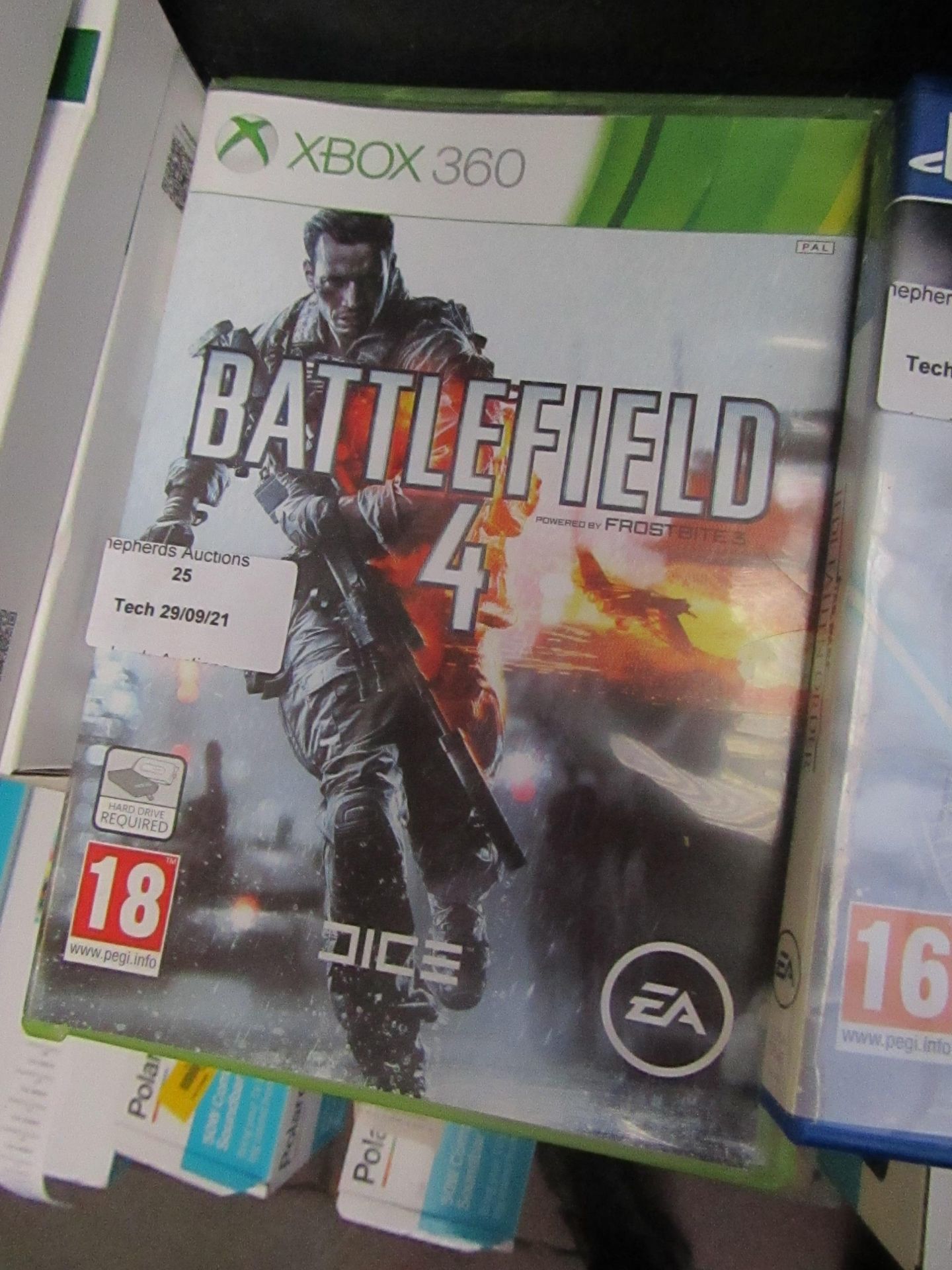 Battlefield 4 for Xbox 360, unchecked in packaging