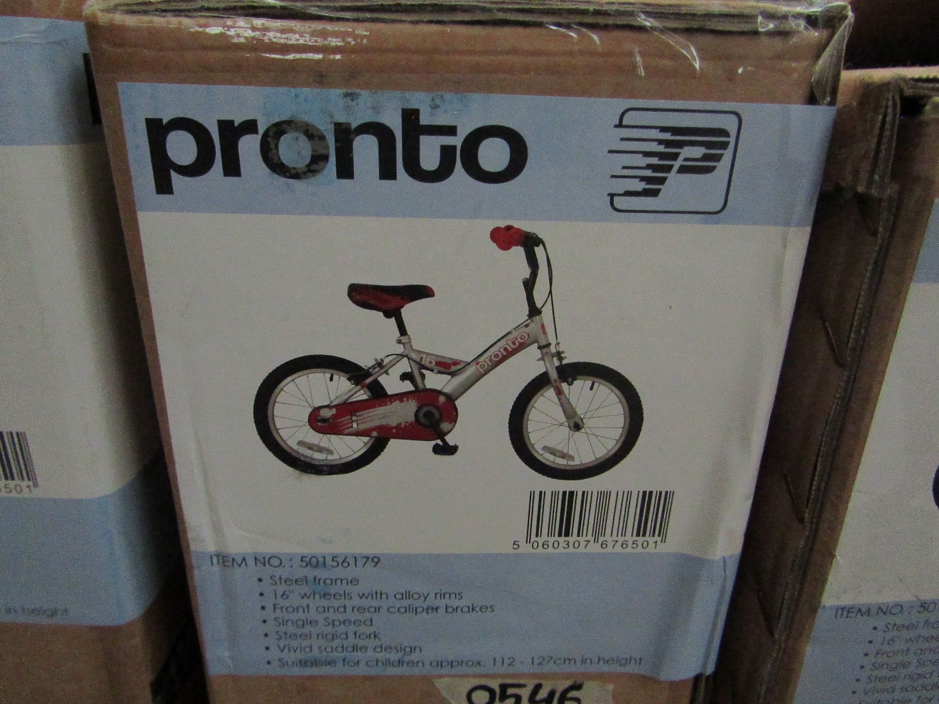 | 1x | PRONTO 16" BOYS BICYCLE | UNCHECKED & BOXED | RRP £99 |