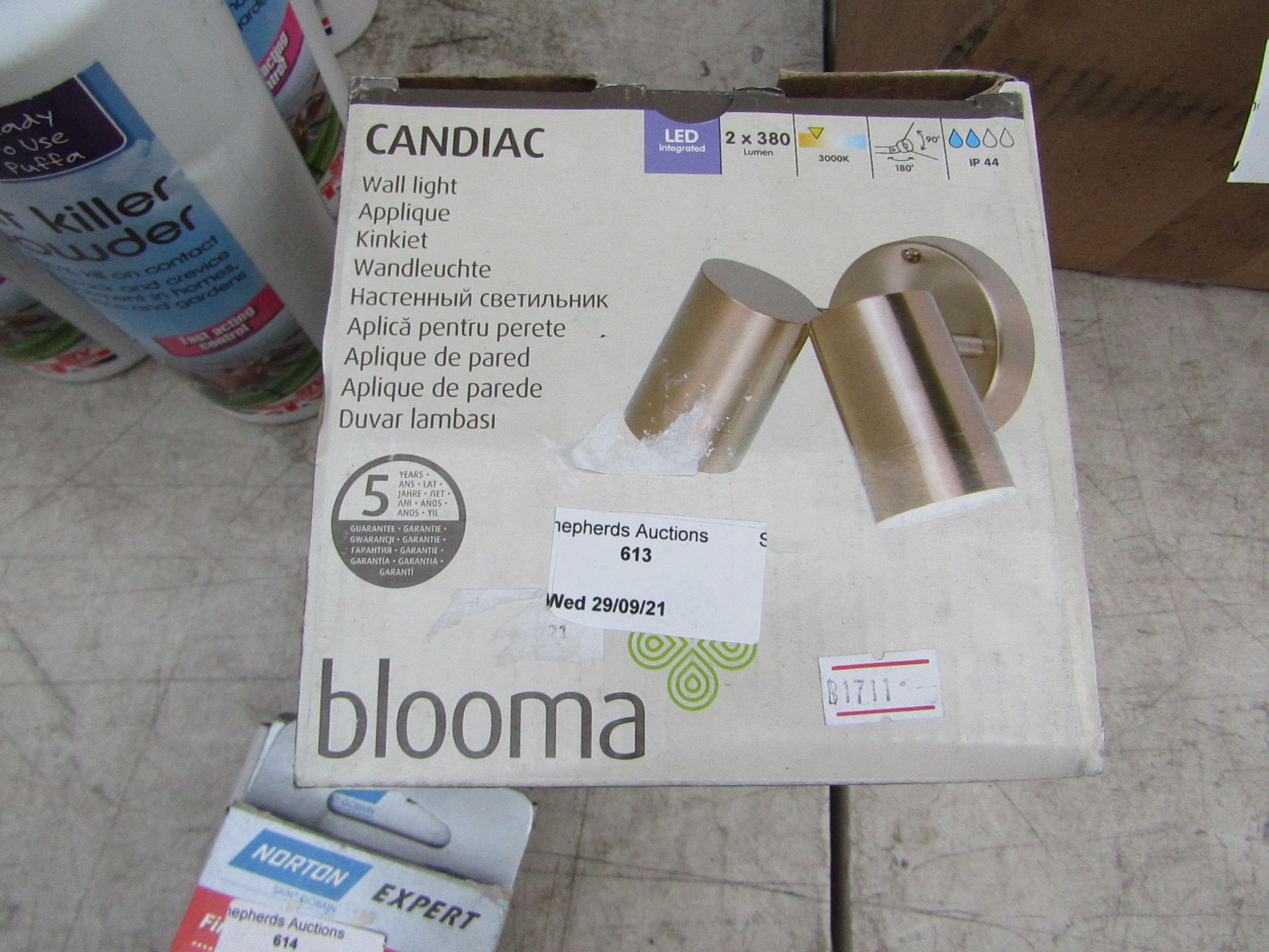 Blooma - Candiac Wall Light - Brass Colour - Unchecked & Boxed.