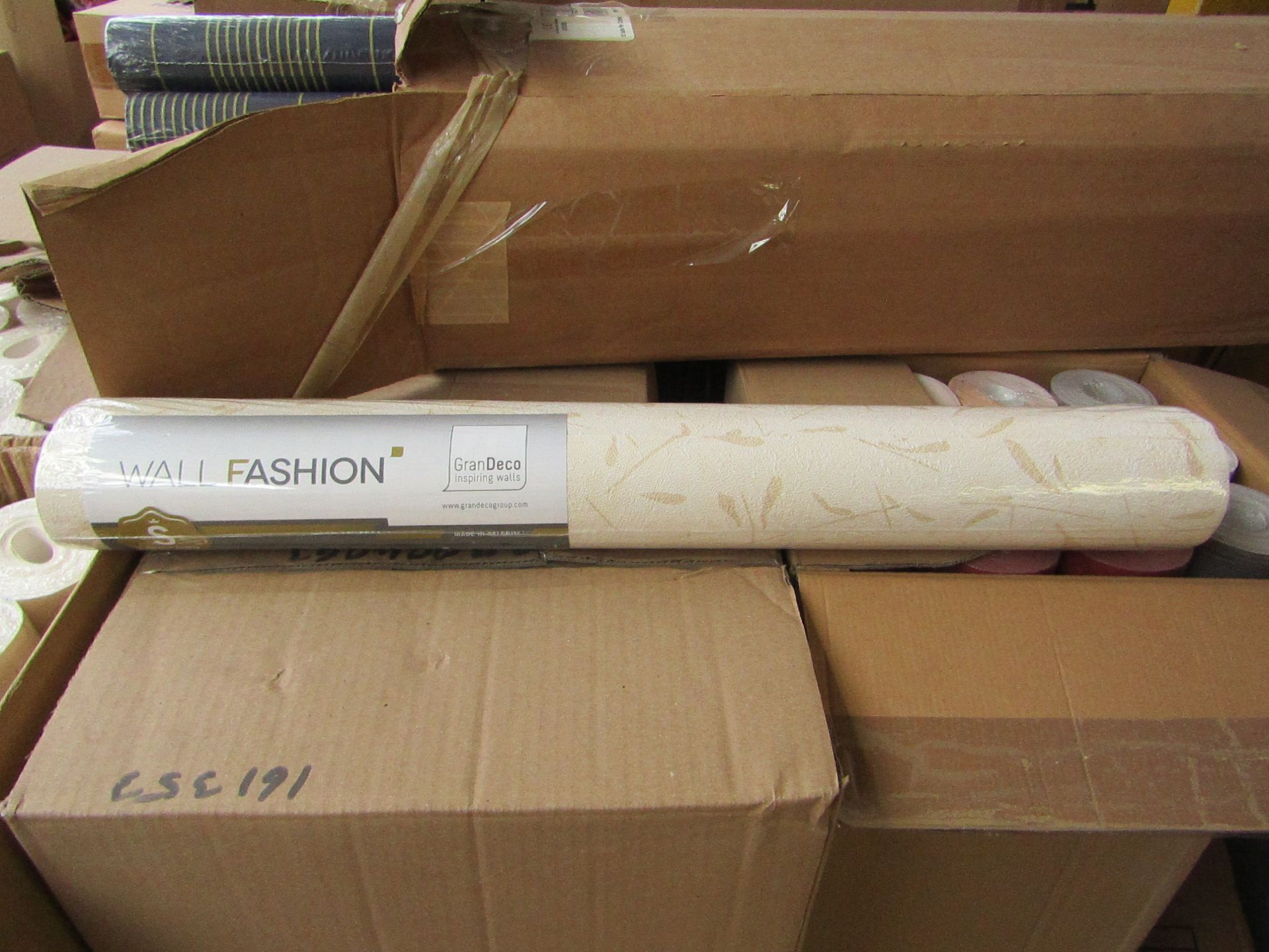 Box of Assorted WallPaper Rolls - Colour/Design/ Roll Length May Differ - All Appear to Look Unused,