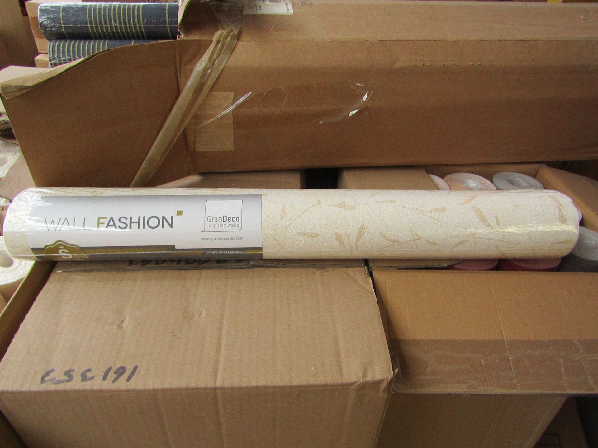 Box of Assorted WallPaper Rolls - Colour/Design/ Roll Length May Differ - All Appear to Look Unused,