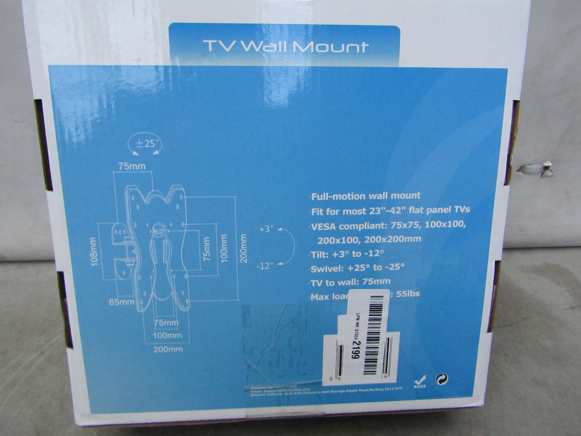 Ibra 23-42" TV Wall Mount - Unchecked & Boxed