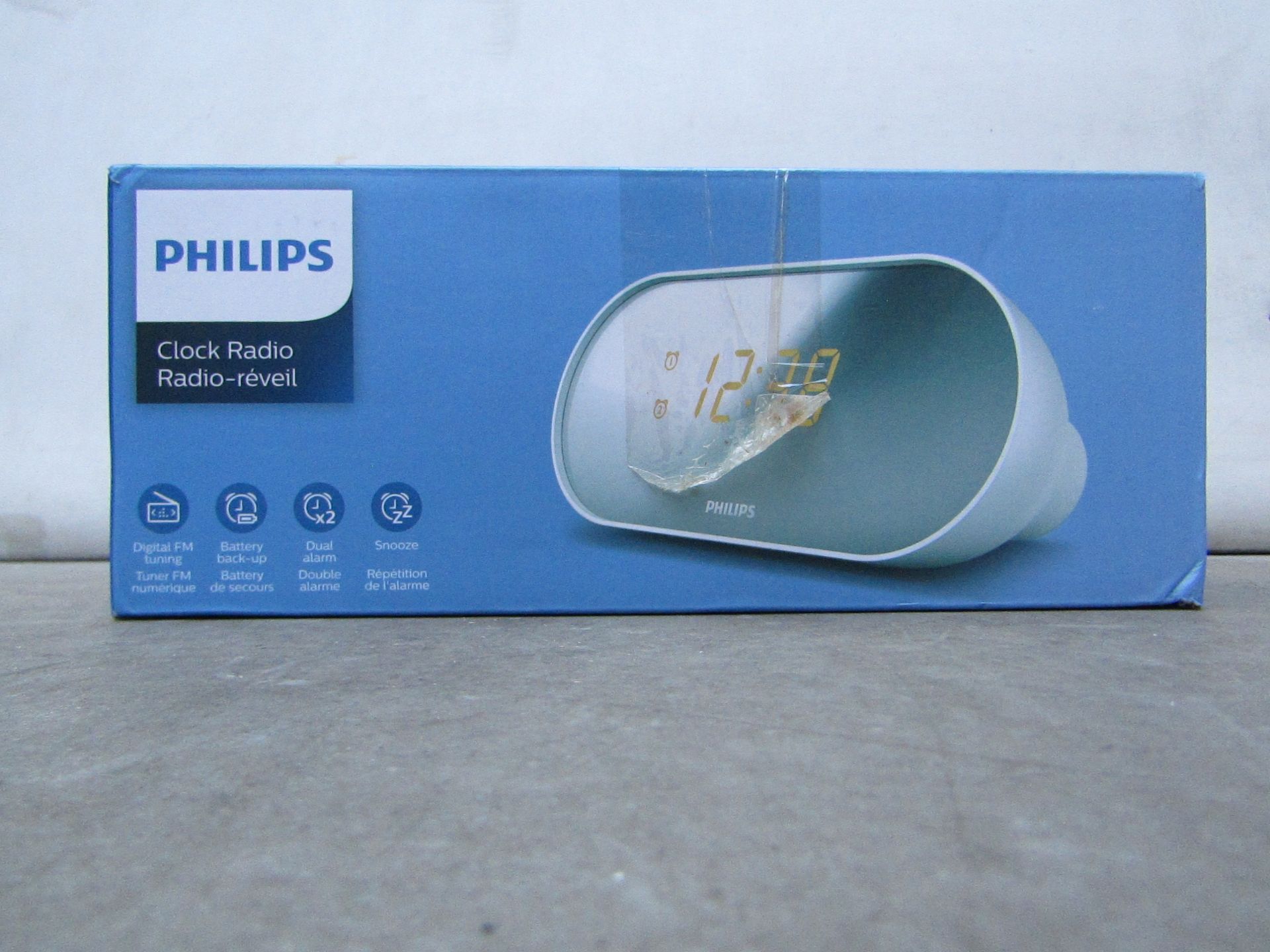 Phillips Clock Radio - Tested Working & Boxed - RRP £25