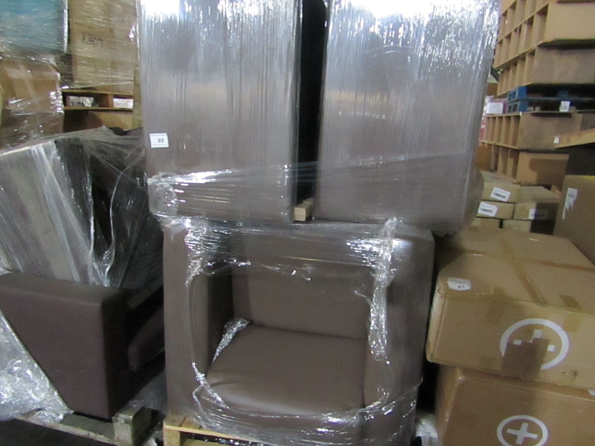 | 1x | PALLET OF APPROX 5 LOFT LEATHER STYLE ARM CHAIRS | ALL UNCHECKED|