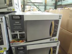 5x 700w Manual Microwave Ovens - Black with Wood Effect - Unchecked & Boxed - RRP £50 - Total lot