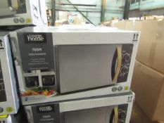 5x 700w Manual Microwave Ovens - Black with Wood Effect - Unchecked & Boxed - RRP £50 - Total lot