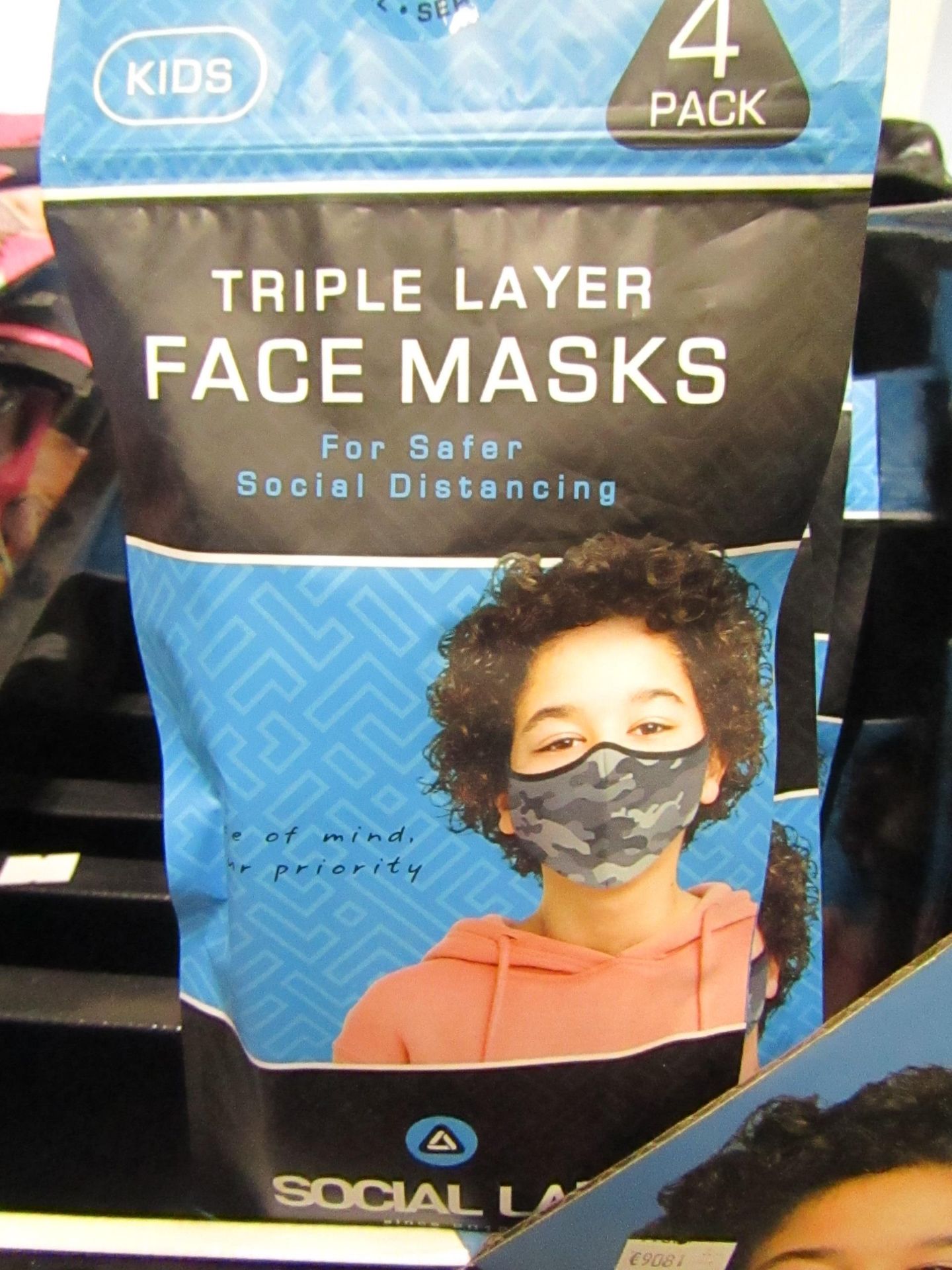 5x Childrens (Boys) Triple Layer Face Mask - New & Sealed -