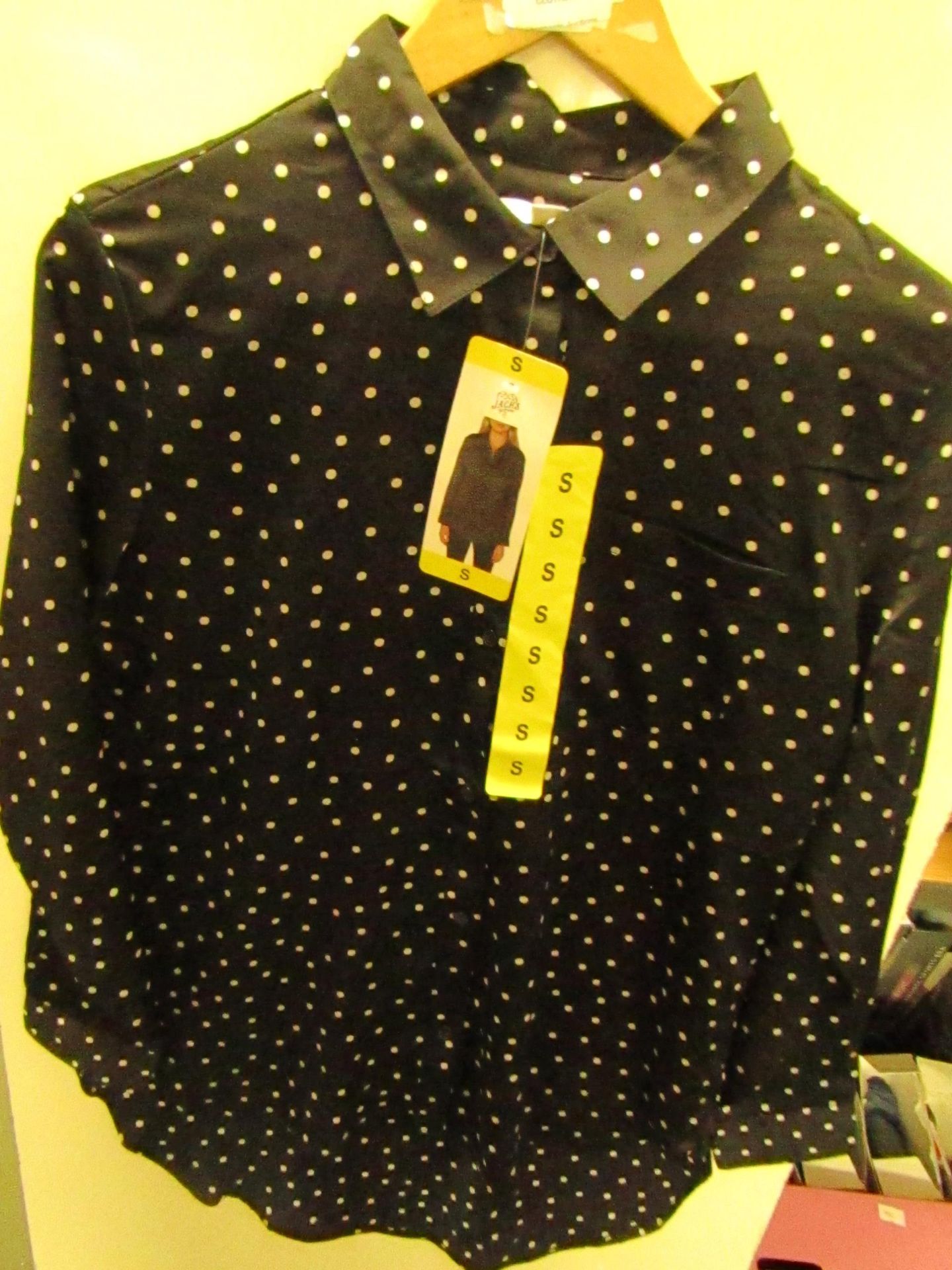 Jachs New York Girlfriends Blouse,Black/White Spots - Size S New With Tags