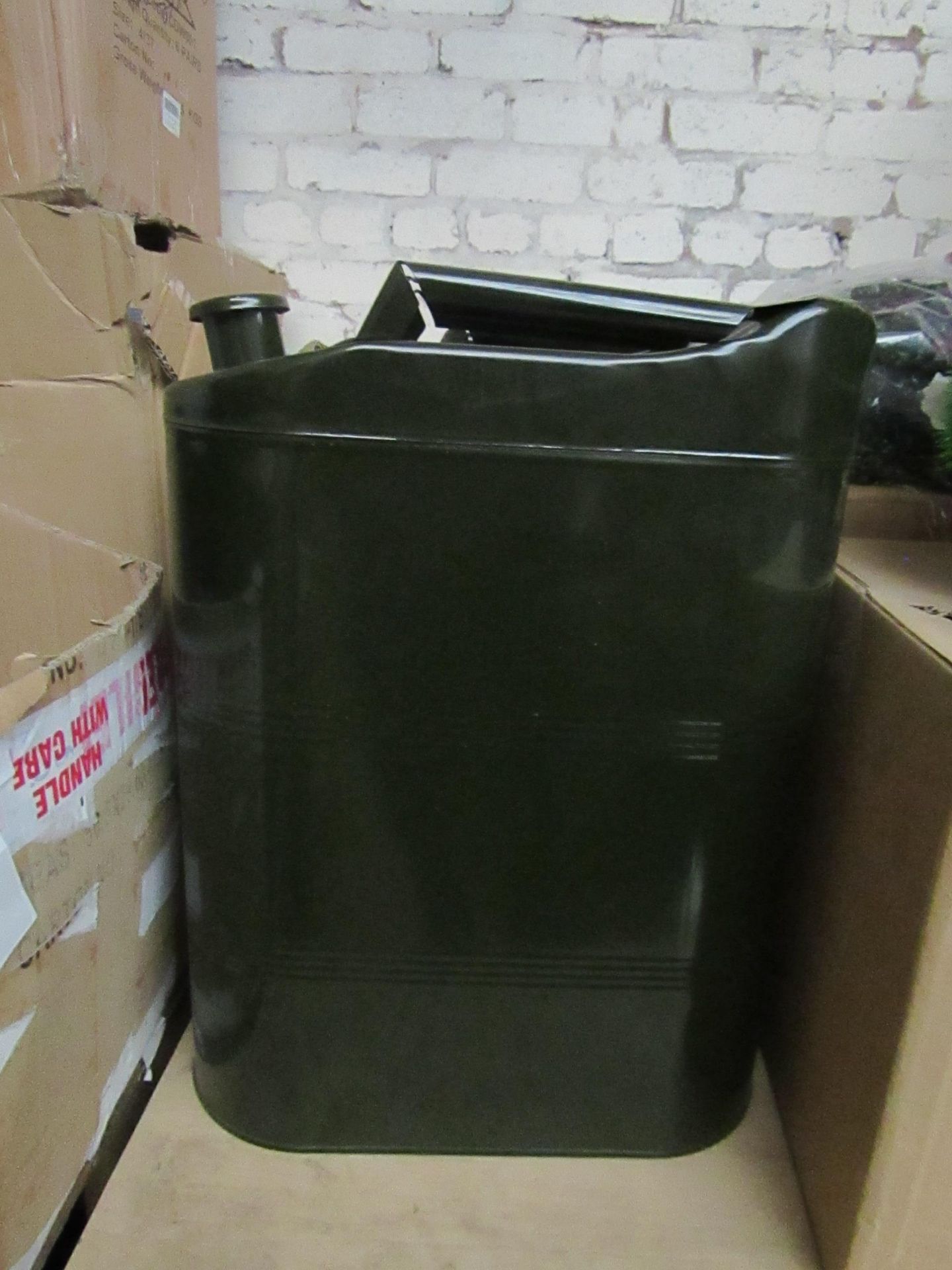 Military Style 20 Litre Metal Jerry Can - RRP £20 - Good Condition.