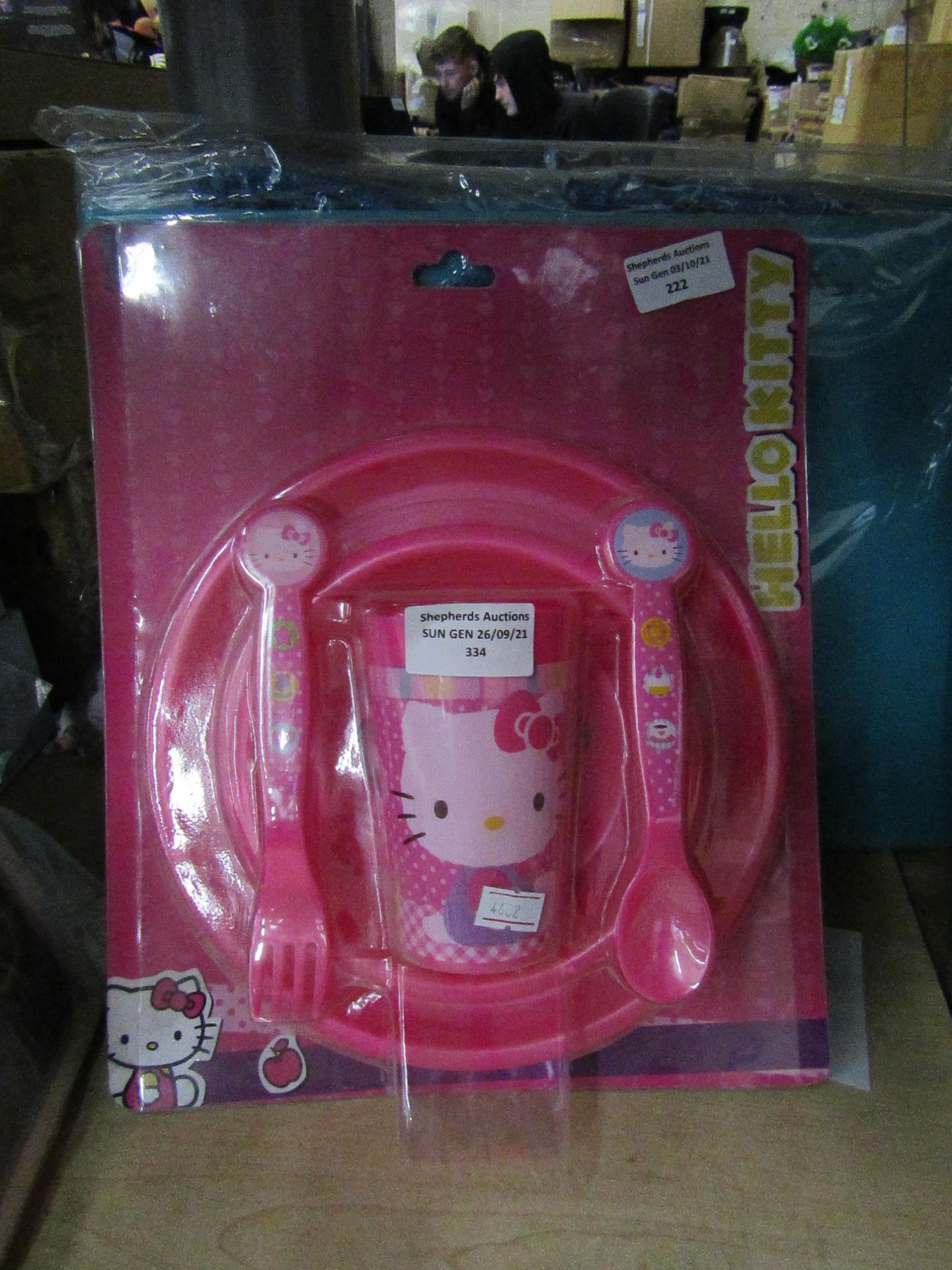 Hello Kitty dinnerware set, new and packaged.