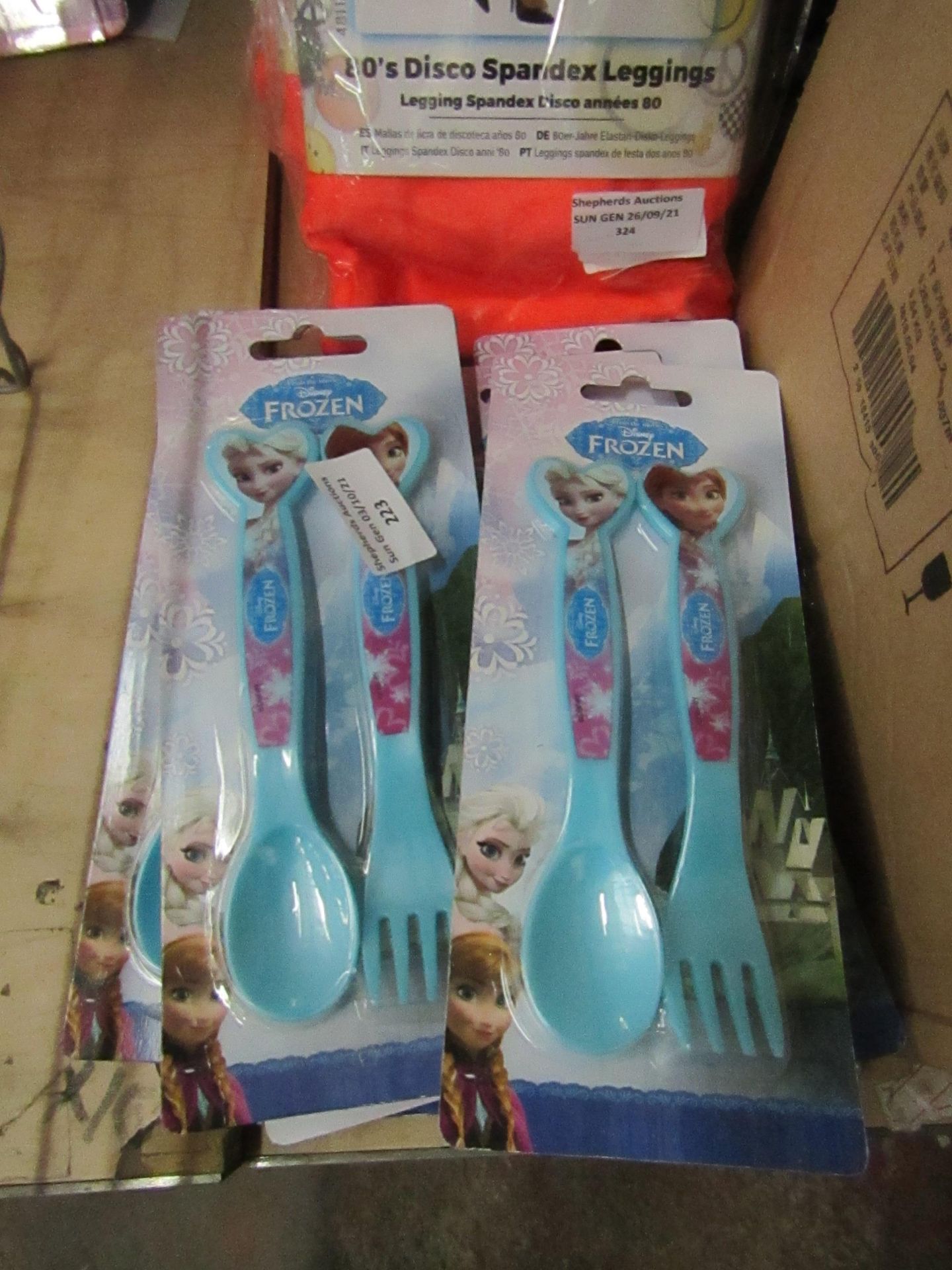 8x Frozen knife and fork set, new and packaged.