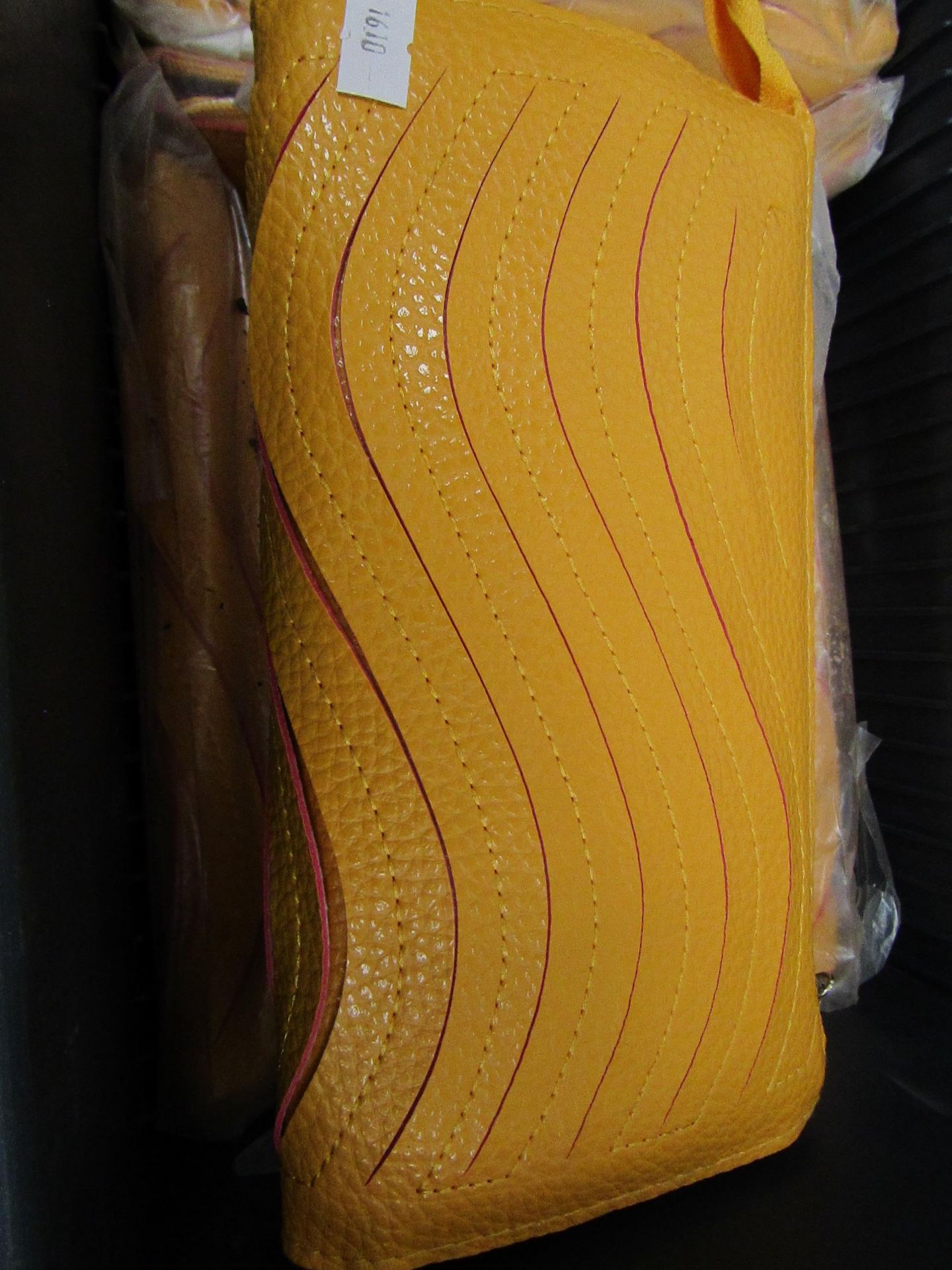 4x Yellow Clutch Purse with Handbag Strap - New & Sealed