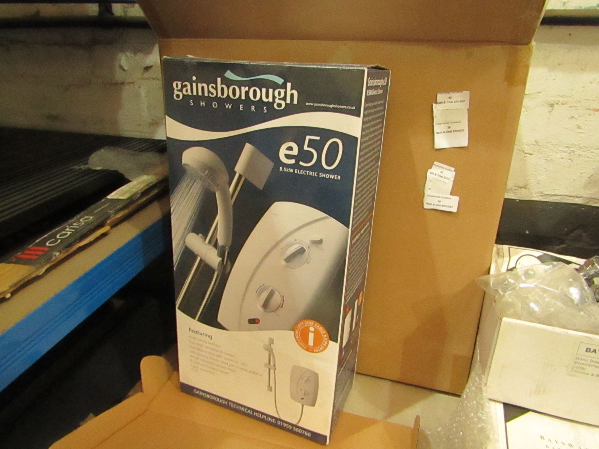 Gainsboro e50 8.5KW electric shower, new and boxed