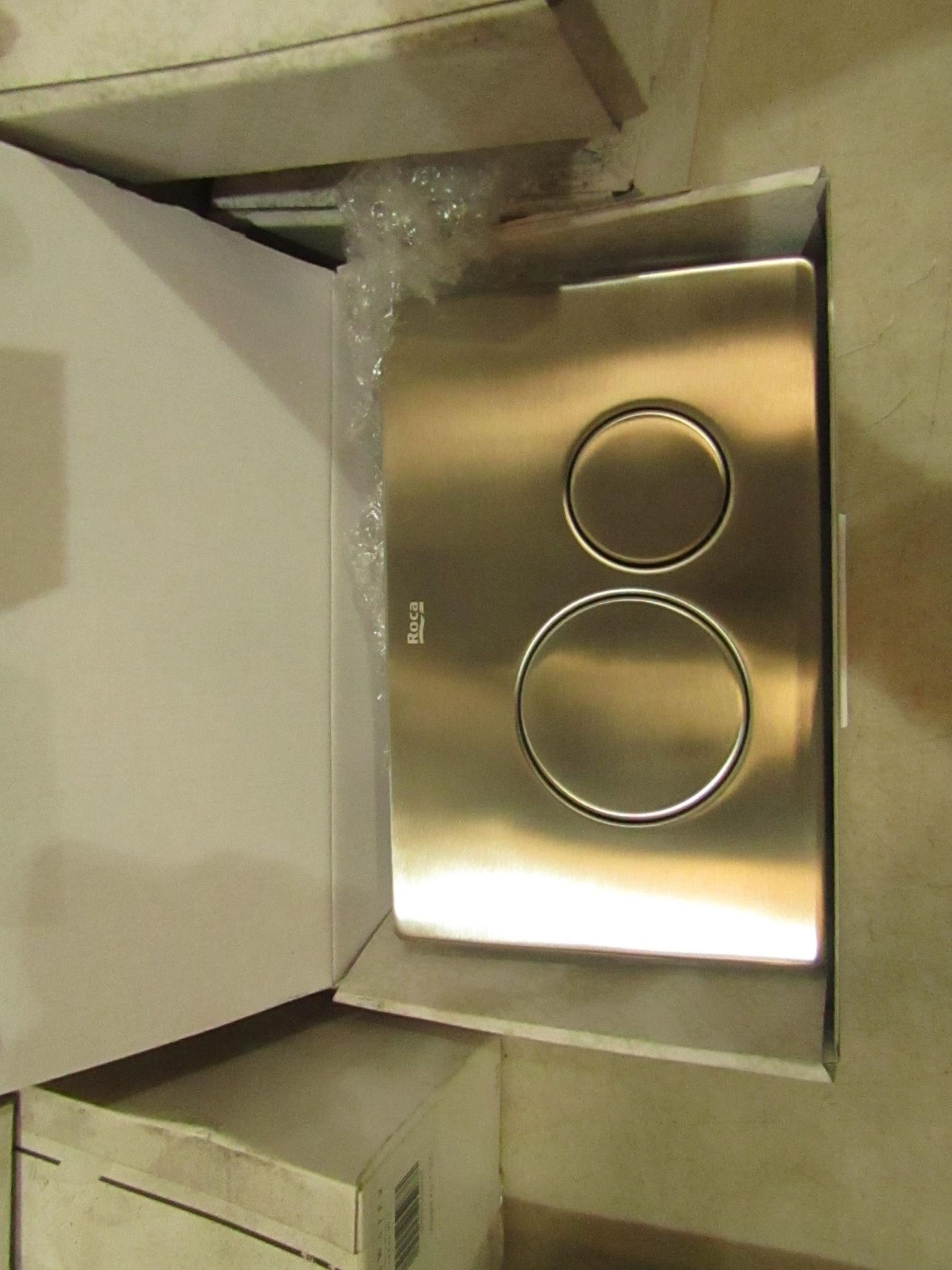 Roca L2 Inox toilet Flush Plate in chrome, new and boxed