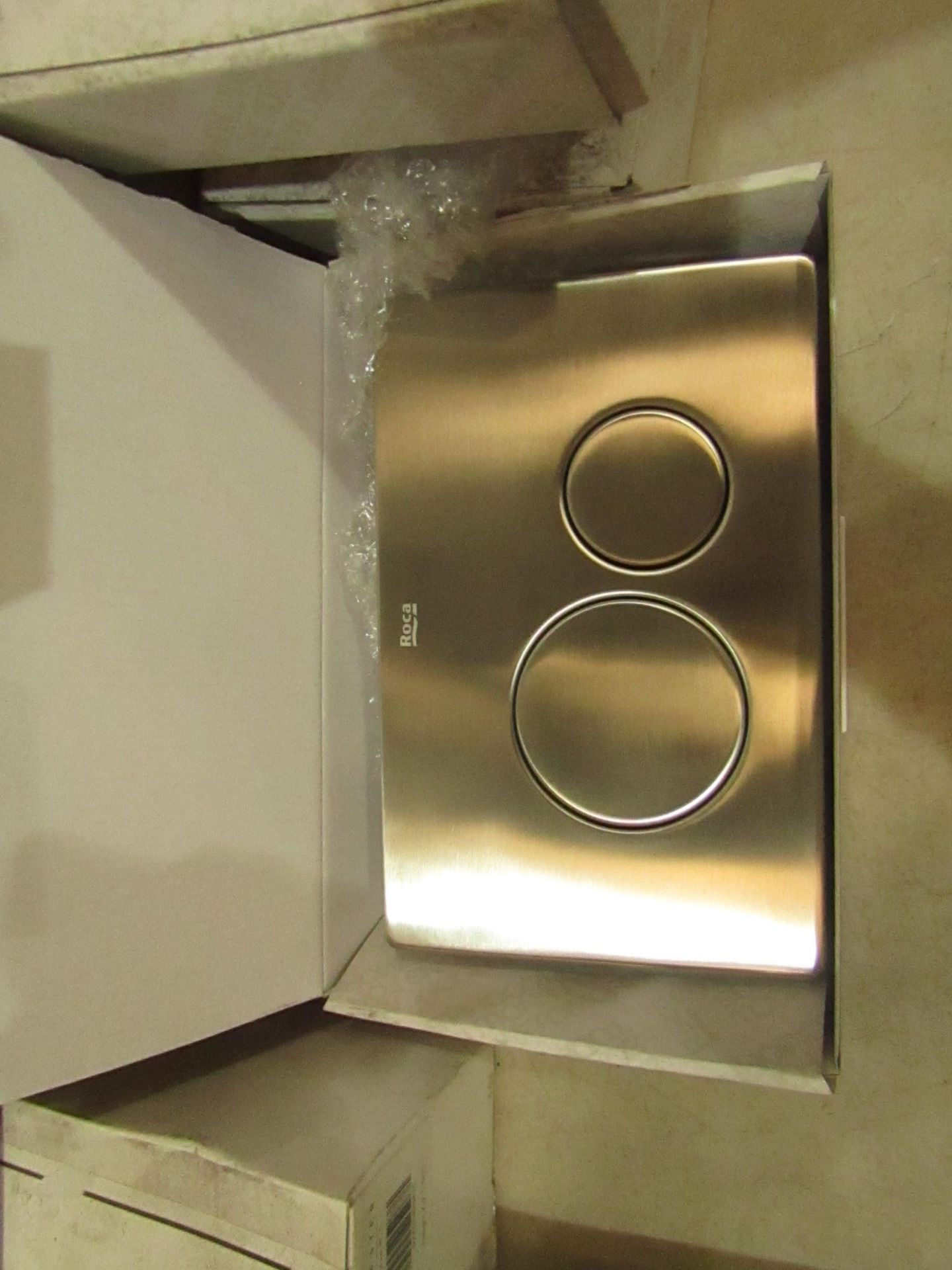 Roca L2 Inox toilet Flush Plate in chrome, new and boxed