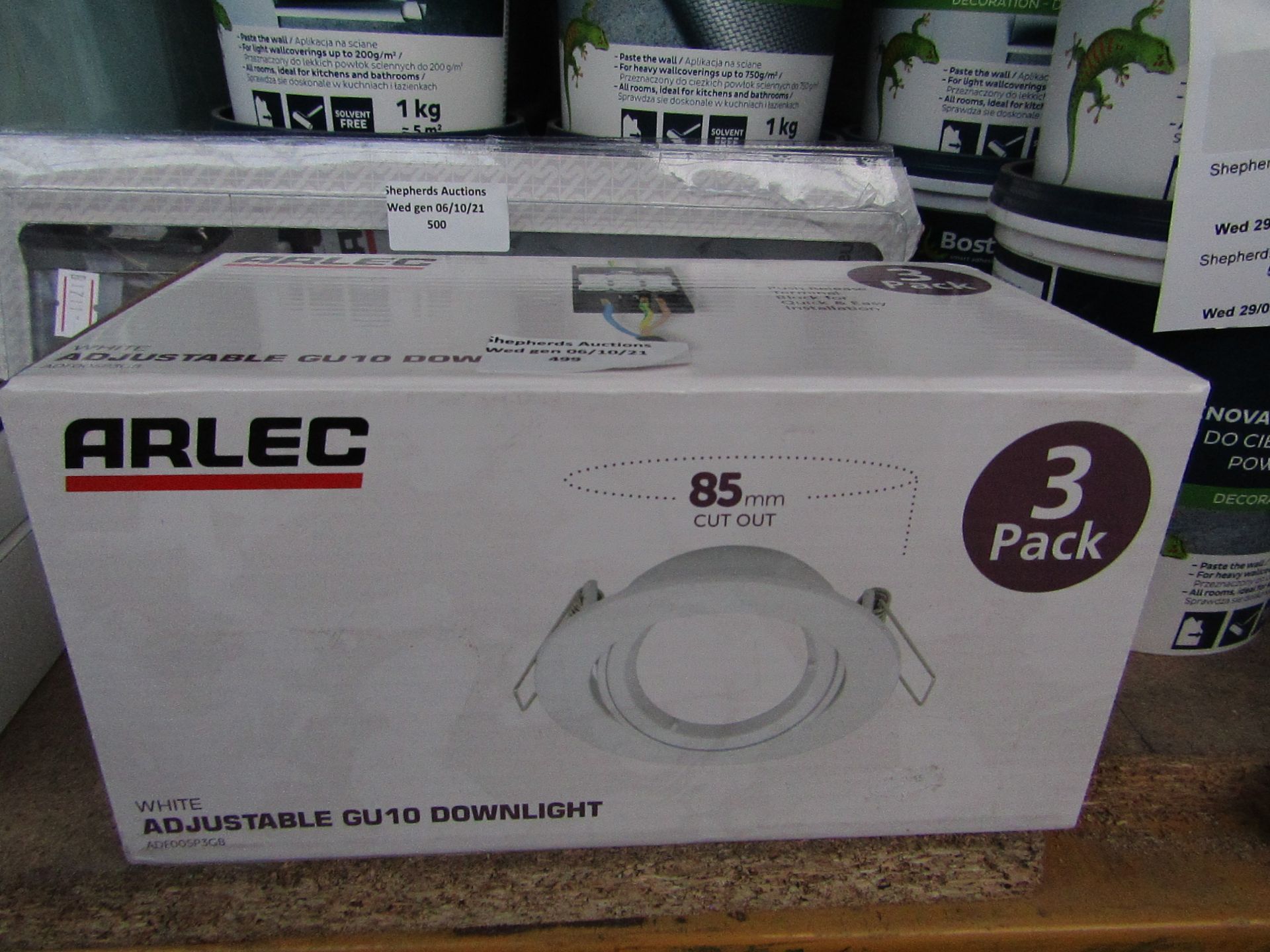Arlec - White Adjustable GU10 Downlight (3 Pack) - Unchecked & Boxed.