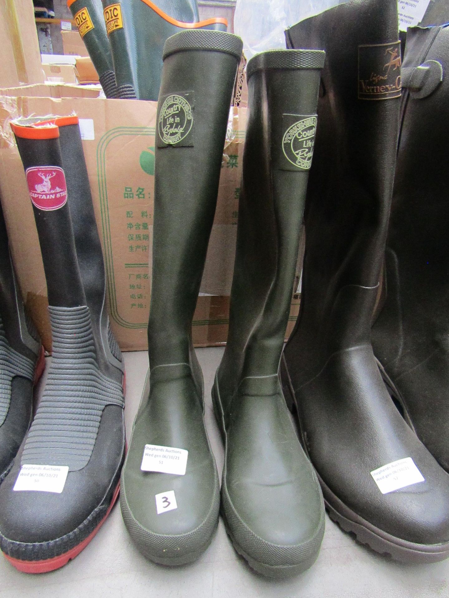 Country Life In Rydale - Green Wellington Boots - Size 3 - Unused.