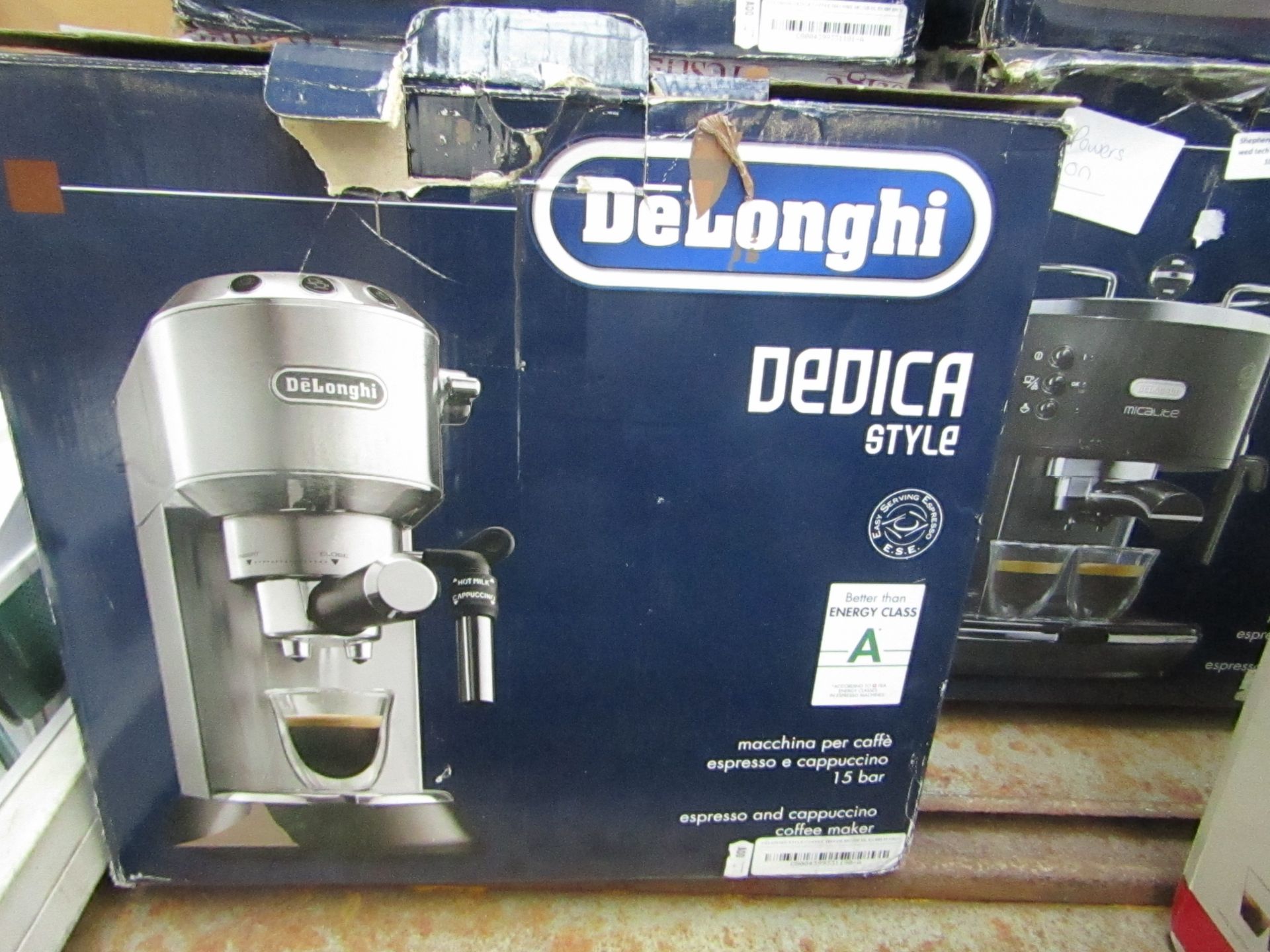 DELONGHI - Dedica Style EC685M Traditional Pump Espresso Machine - Silver - Unchecked, Untested &