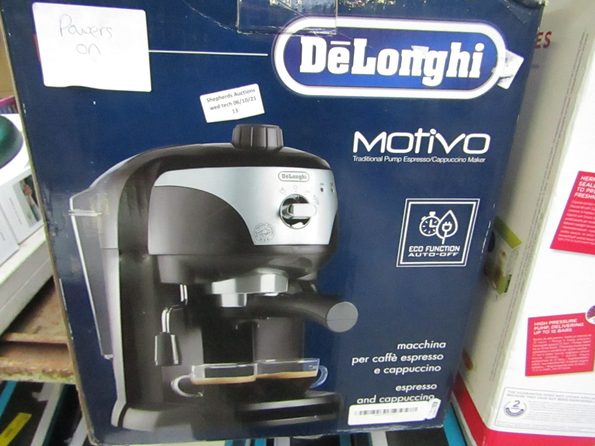 DELONGHI - Traditional Pump Espresso Coffee Machine - ECC221.B - Item Powers On, Unchecked For