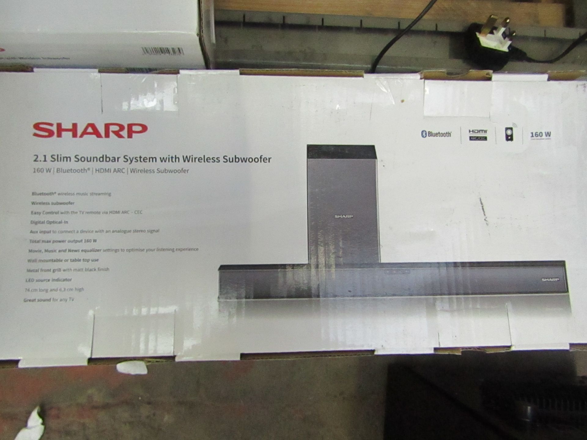 | 1X | SHARP 2.1 SLIM SOUNDBBAR AND WIRELESS SUB | UNCHECKED AND BOXED | RRP £99 |