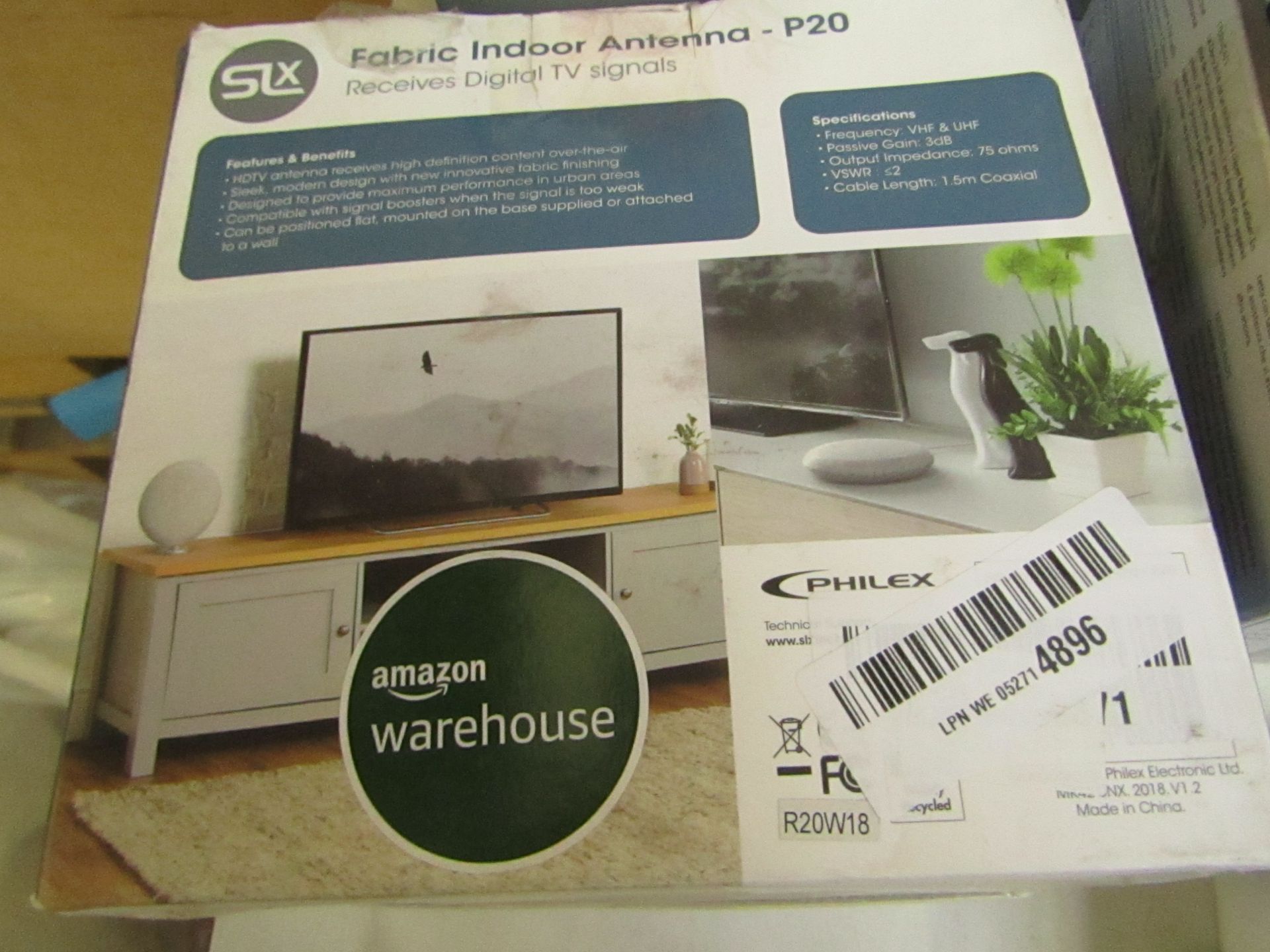 SLX Fabric indoor Antenna P20, unchecked and boxed