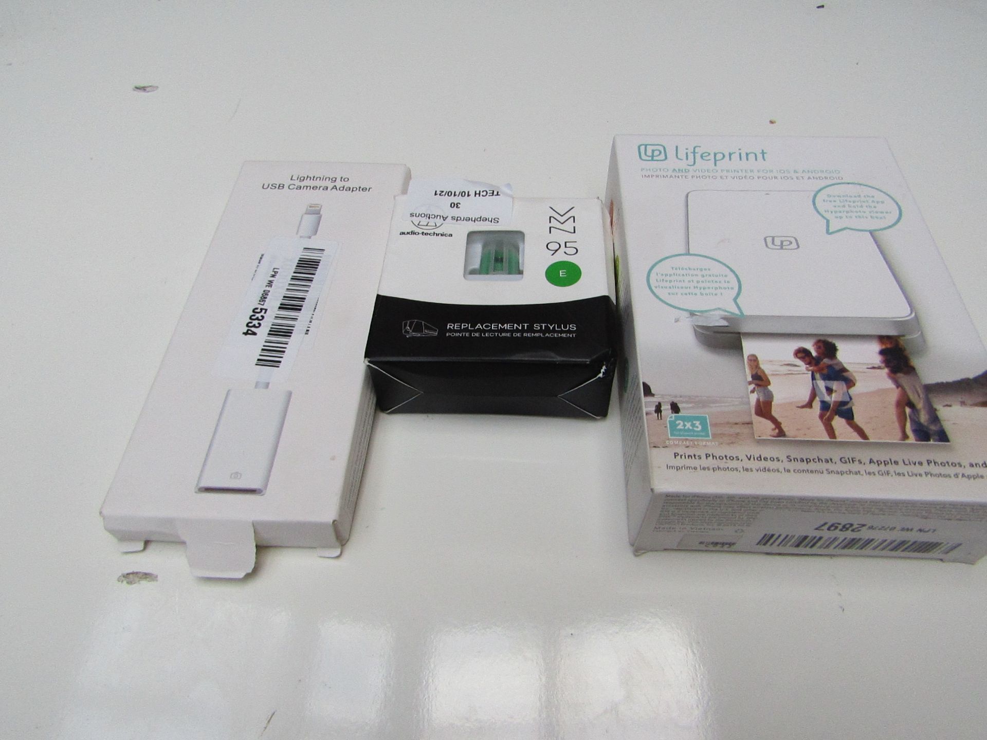 Lifeprint Photo and Video Printer for IOS & Android & Replacement Stylus & Lightning to USB Camera