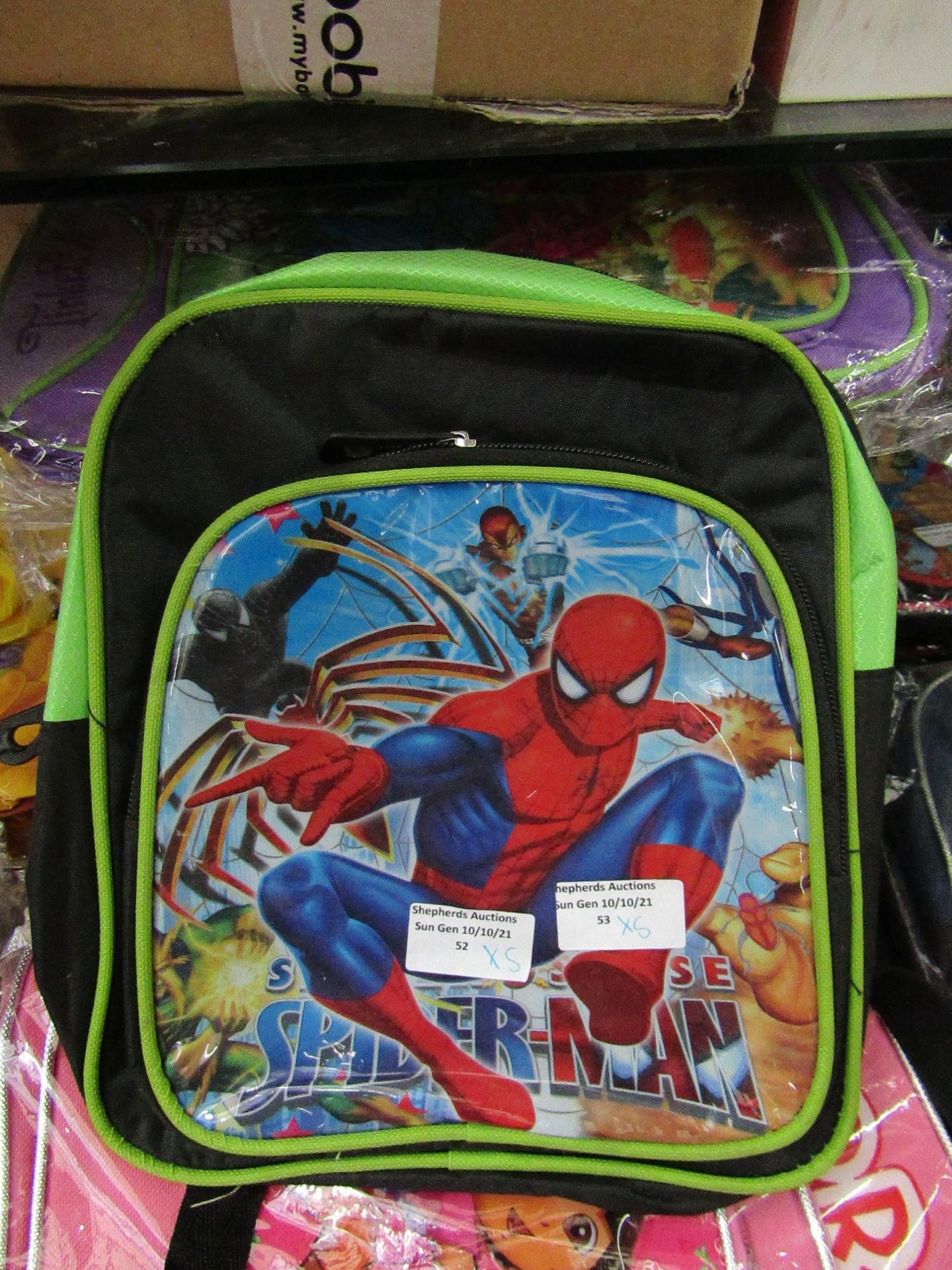 5X SPIDERMAN KIDS SMALL SHOULDER BAG (GREEN), SUITABLE FOR SCHOOL, NEW & PACKAGED.