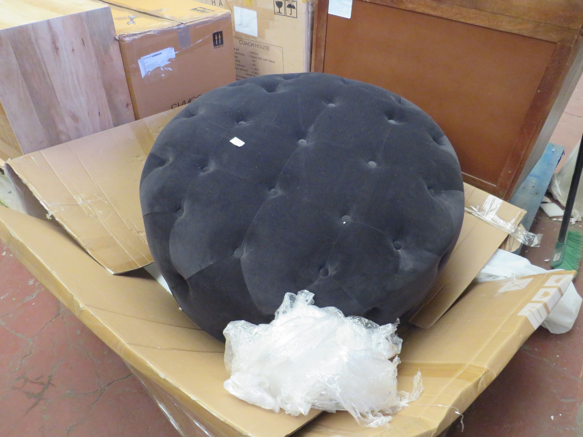 | 1X | MADE.COM HAMPTON LARGE ROUND POUFFE | NO MAJOR DAMAGE (PLEASE NOTE, THIS DOES NOT PROVIDE ANY