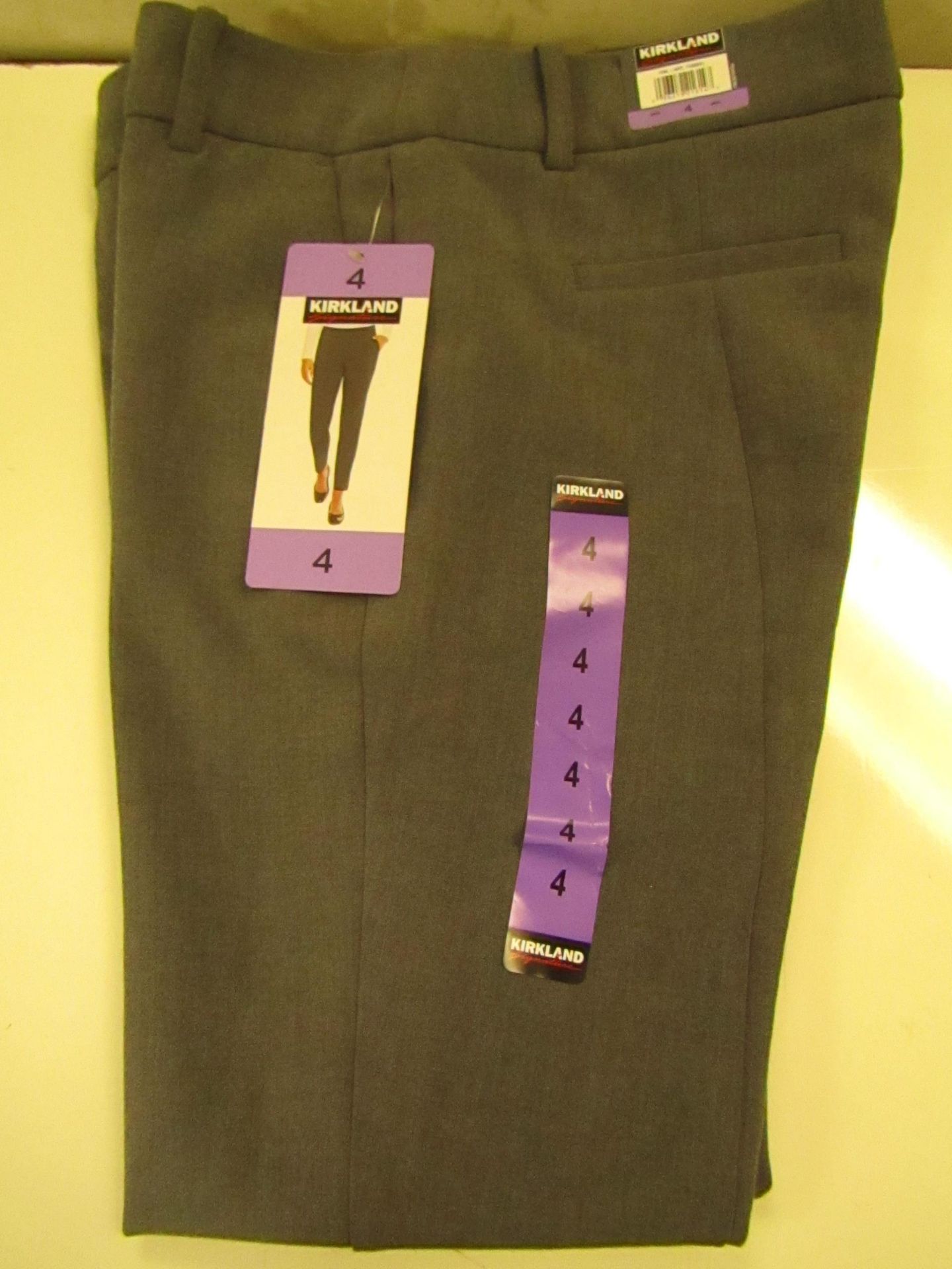 Kirkland Signature Ladies Trouser Grey Size 4 New With Tags