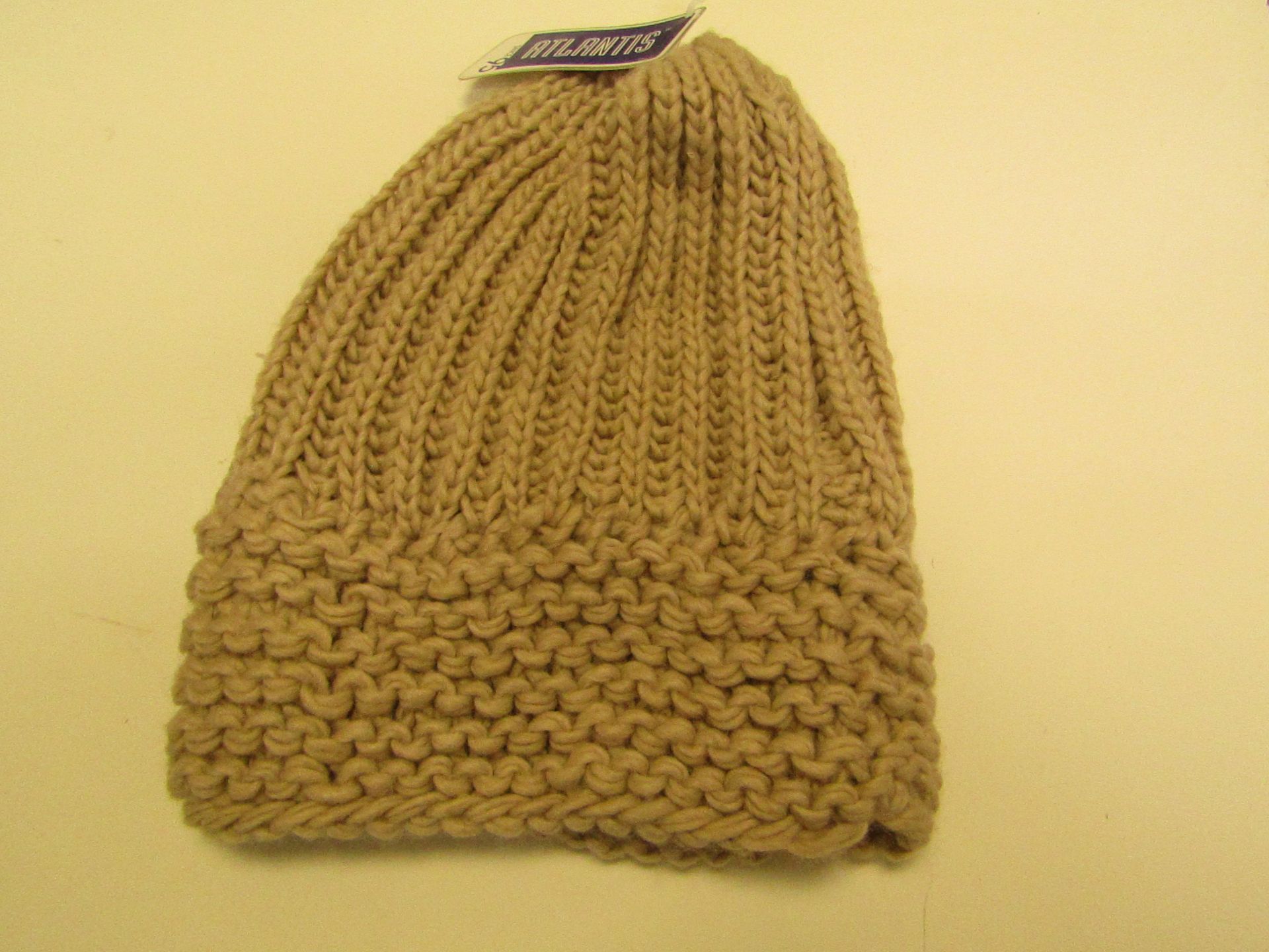 10 X Atlantis Beige Knitted Winter Hats All New With Tags