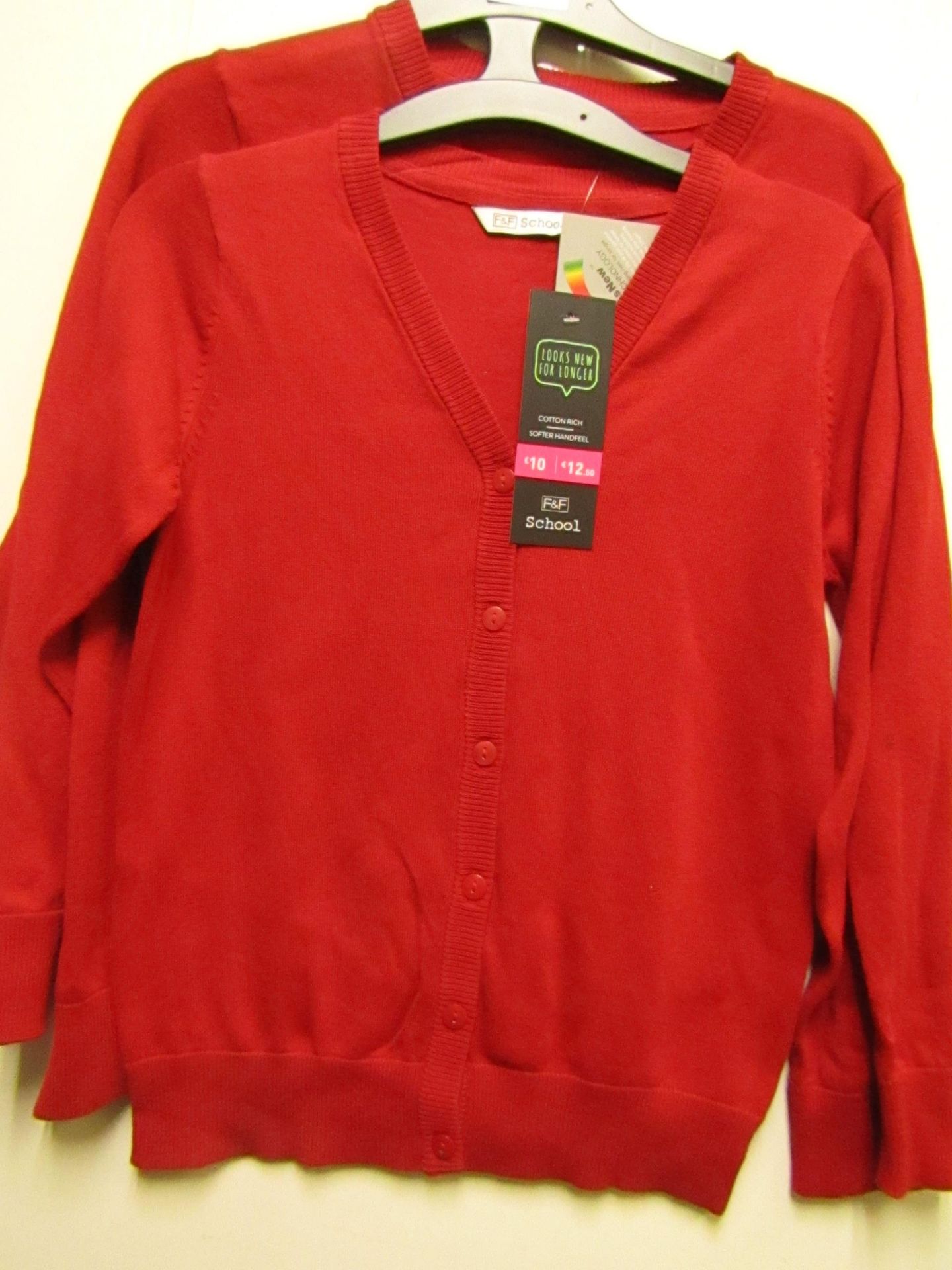 10 X 2 Girls Red School Cardigans Aged 3/4 yrs All New