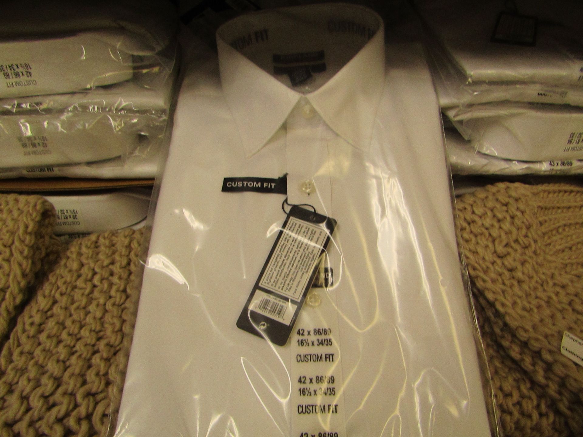 30 X Kirkland Signature Custom Fit Shirts Long Sleeve White - Sizes Range From 15" to 17 Collar
