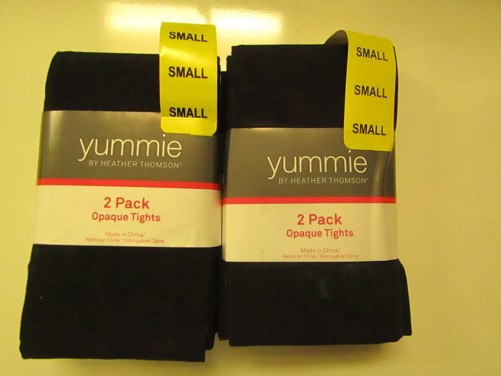 2x Packs of 2 Yummie opaque tights,Black size S, new & packaged