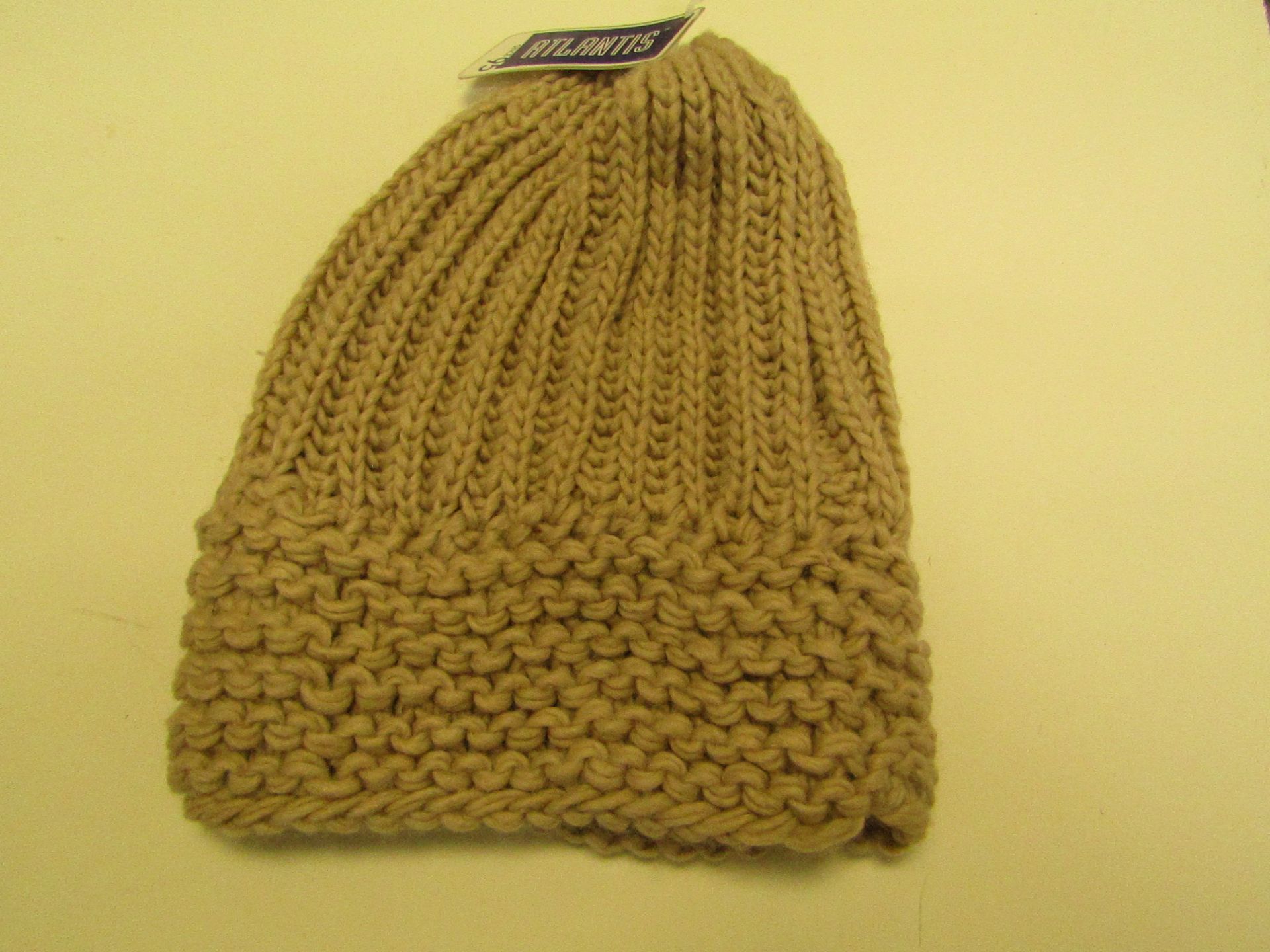 10 X Atlantis Beige Knitted Winter Hats All New With Tags