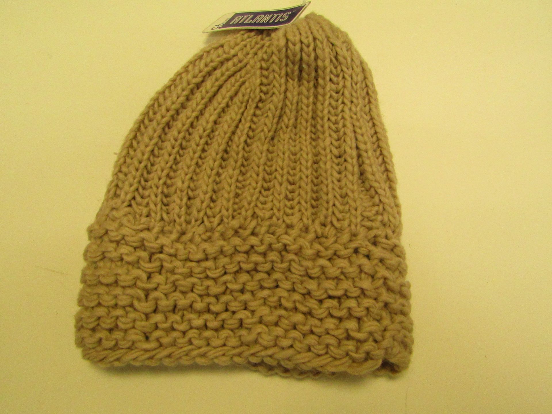 10 X Atlantis Beige Knitted Winter Hats All New With Tags