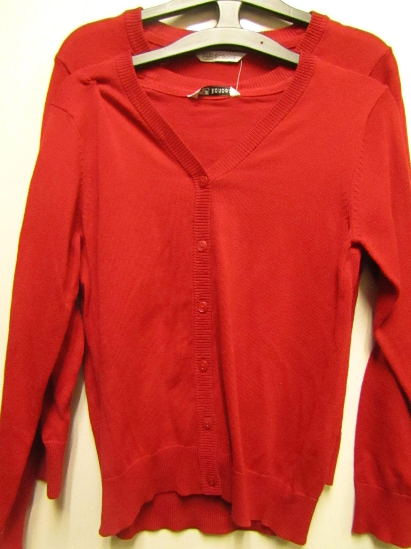 10 X 2 Girls Red School Cardigans Aged 3/4 yrs All New