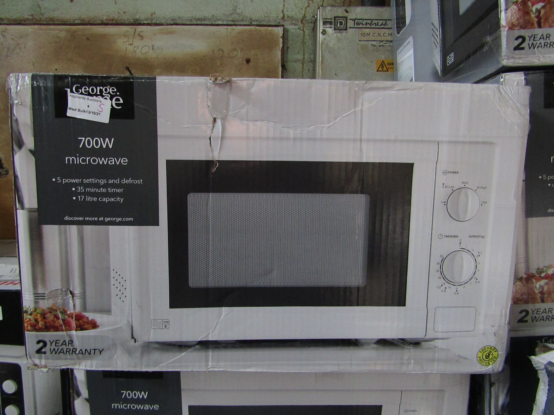 5x 700W Manual Microwaves | White | Unchecked & Boxed | RRP £40 | Total lot RRP £200 | Load Ref