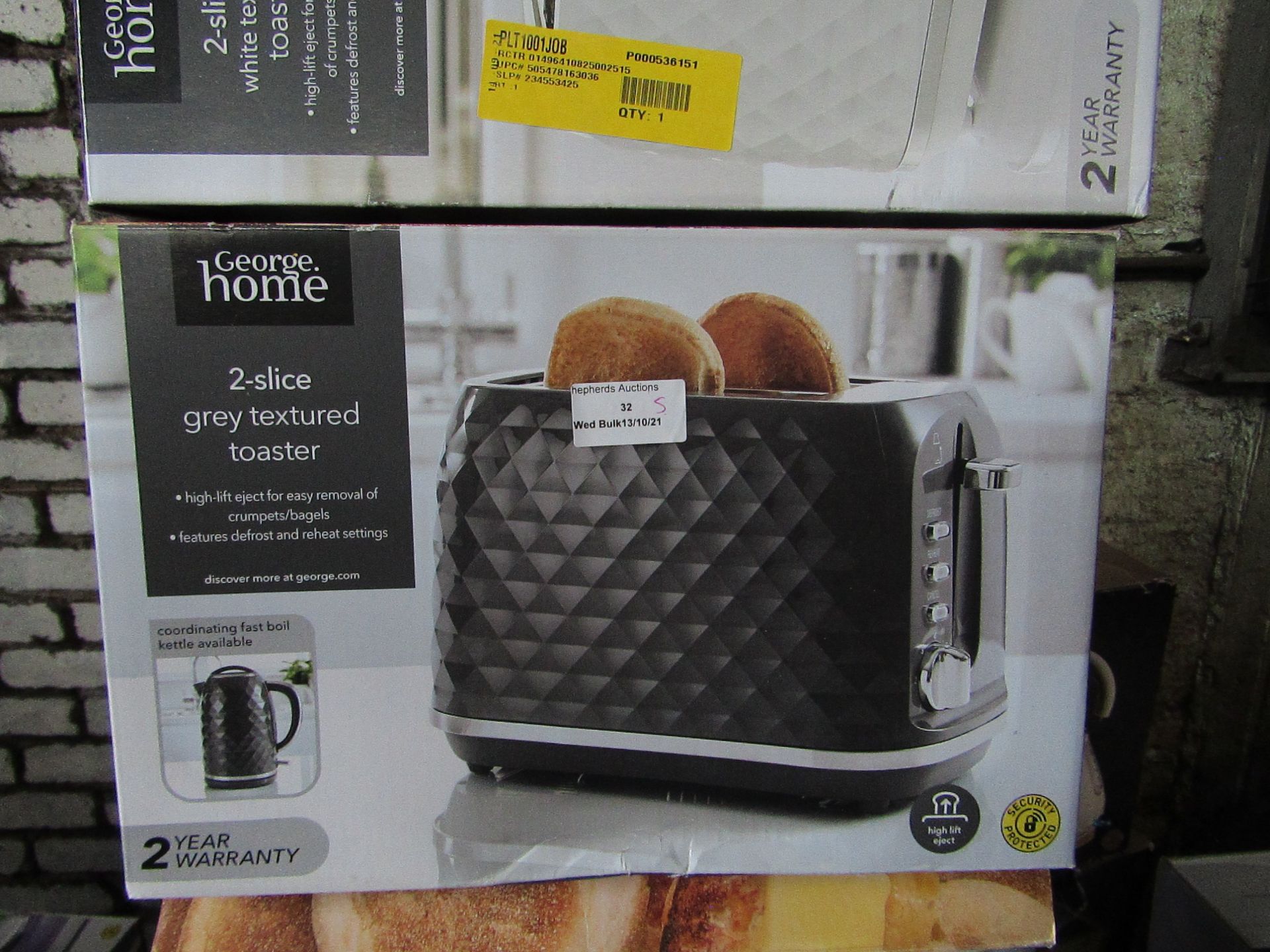 5x Textured 2 Slice Toasters | Colours May Vary | Unchecked & Boxed | RRP £18 | Total lot RRP £