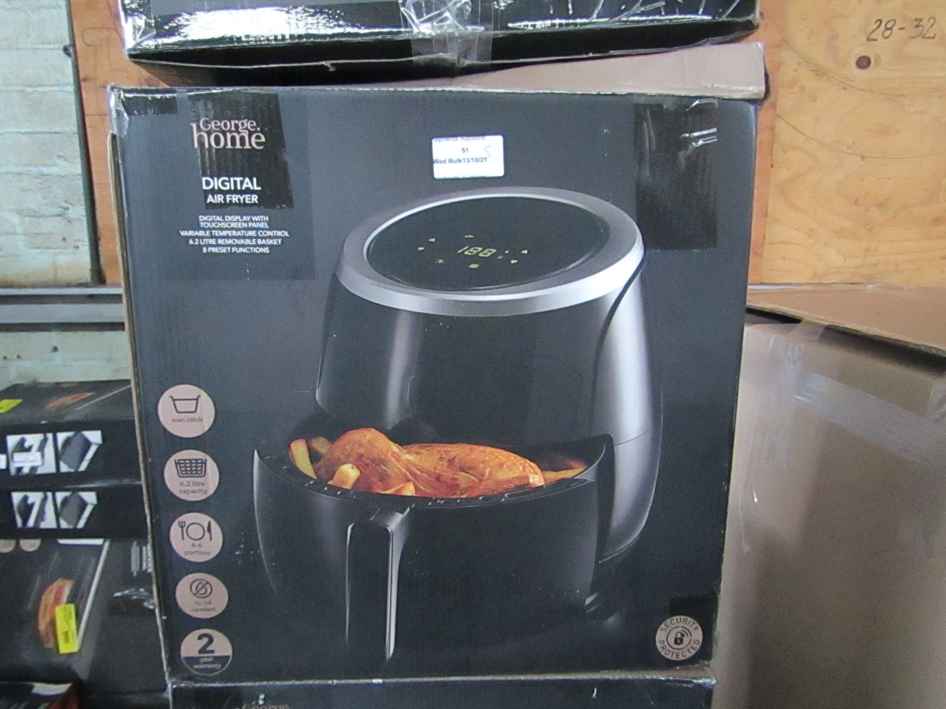 5x 6.2L Digital Air Fryers | Unchecked & Boxed | RRP £55 | Total lot RRP £275 | Load Ref 23003080|