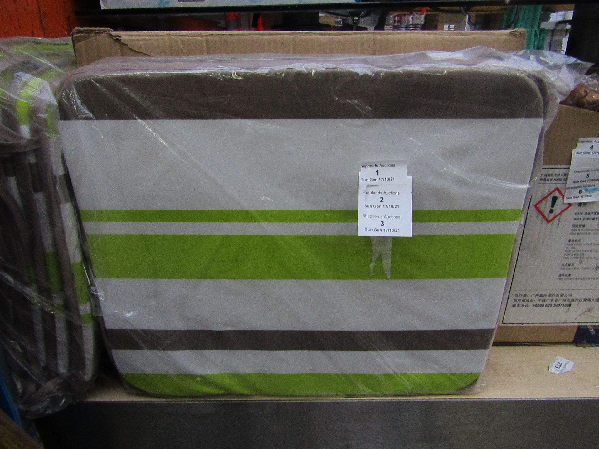 1x bag of 4 outdoor cushions - 43 x H2 x 37cm - new & packaged.