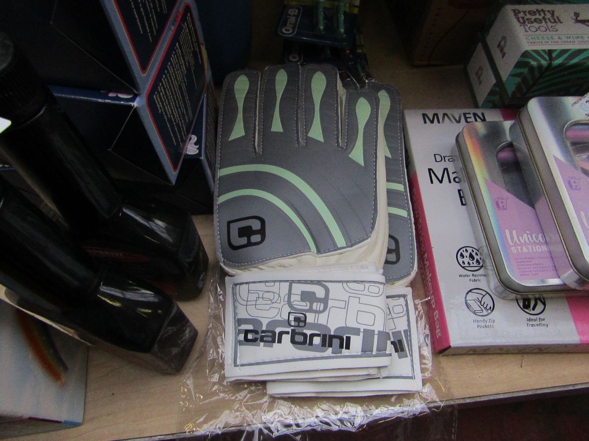 Carbon Football Gloves - Look New & Packaged - Size Unknown.