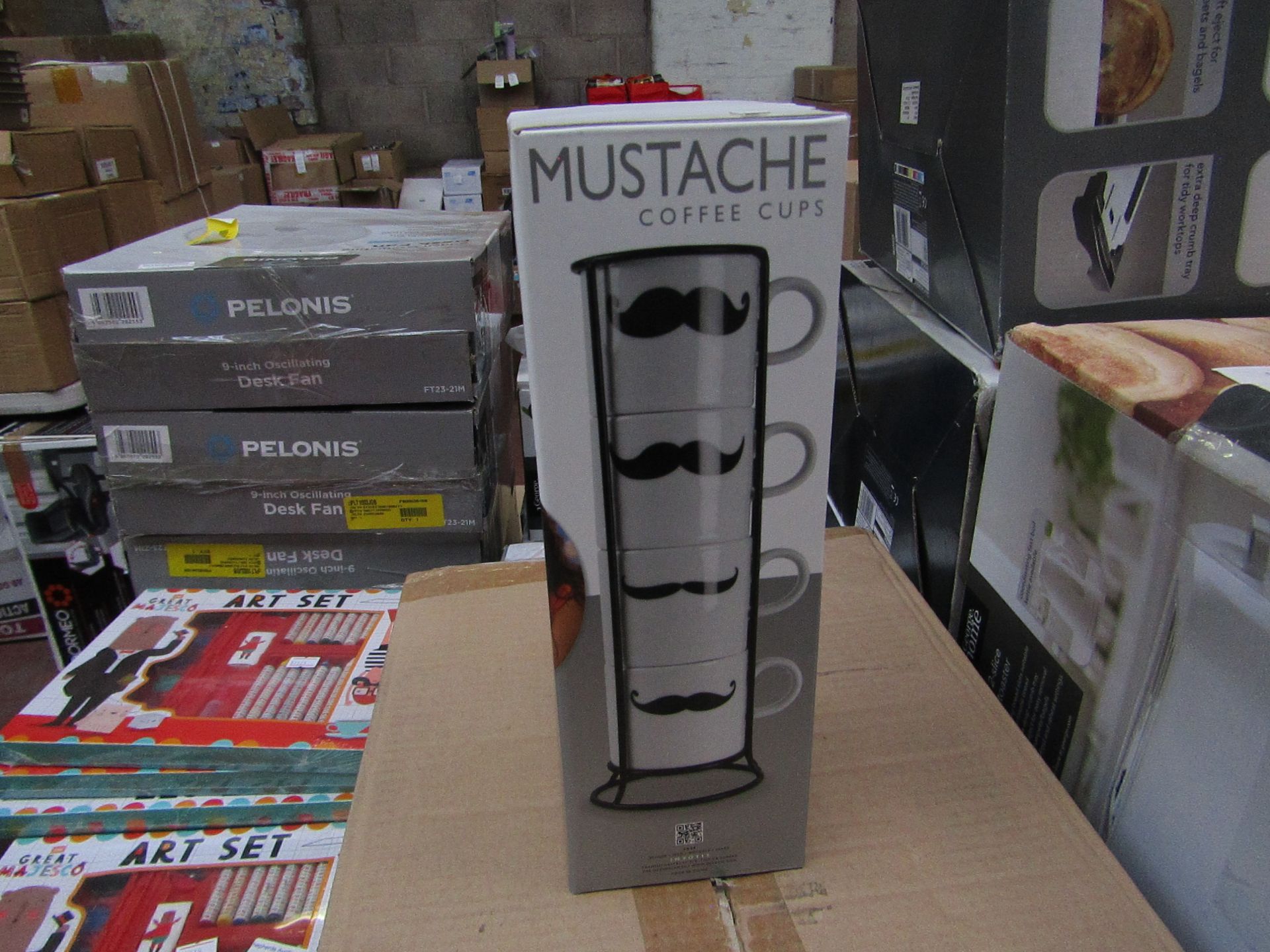 1x mustache coffee cups - new & boxed.
